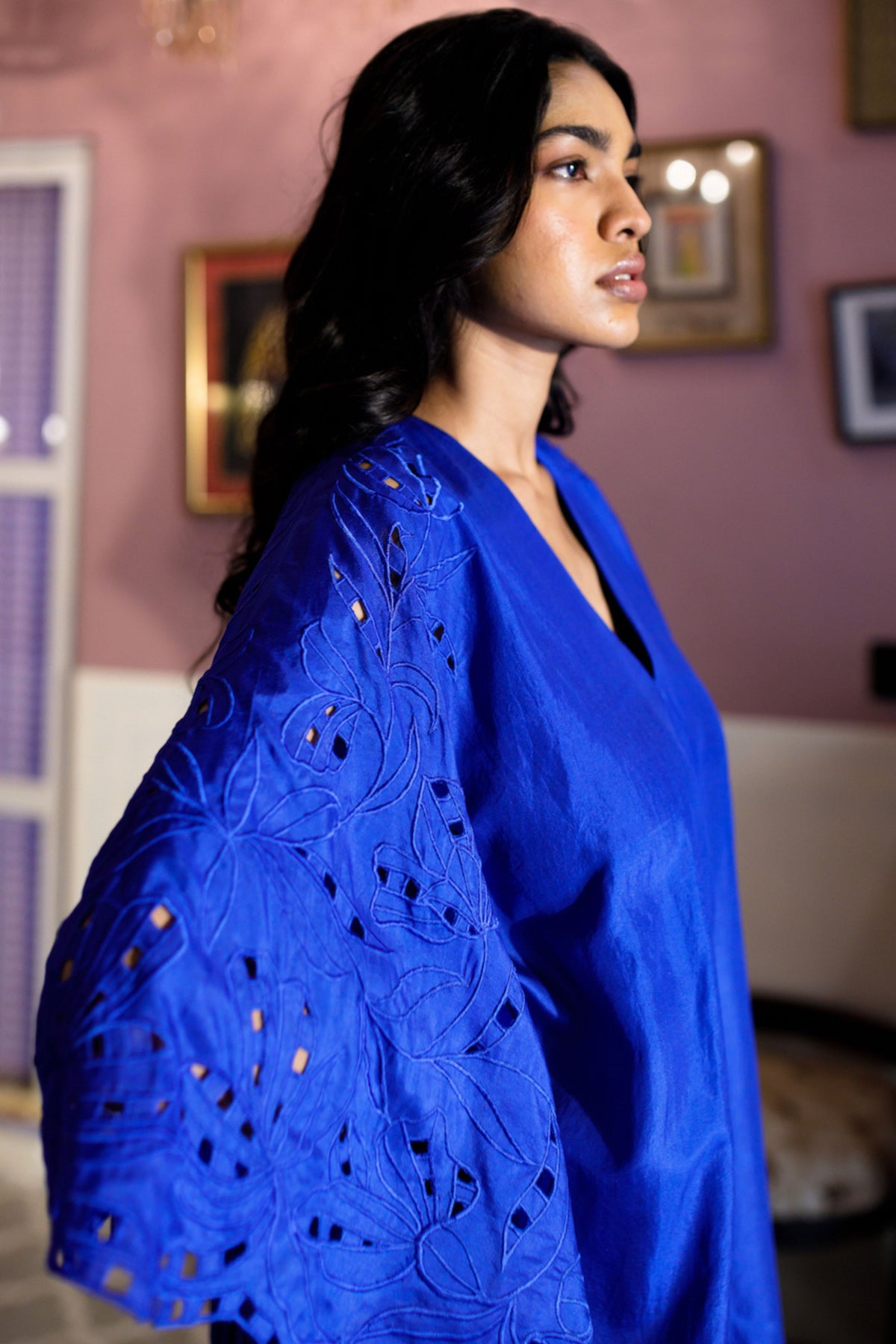 Blue Raisa Kaftan Dress