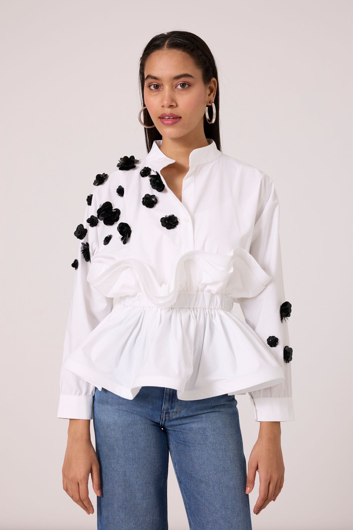 Alexa Applique Bright White Shirt