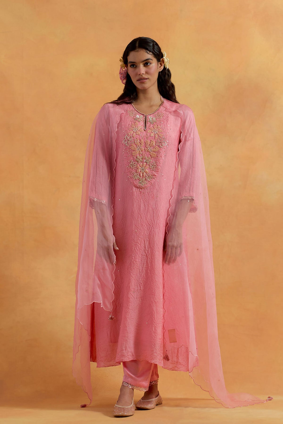 Peach Dupatta