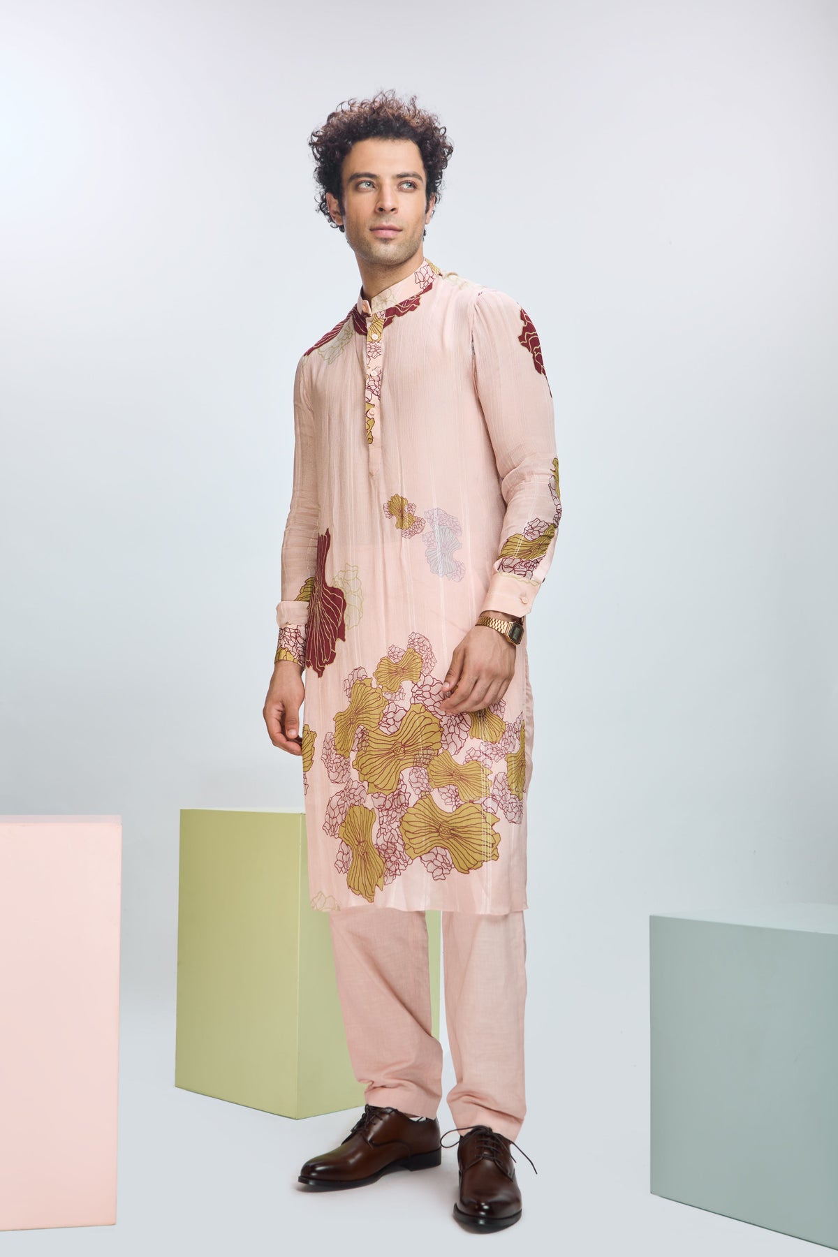 Printed Embroidere Bundi &amp; Kurta Set