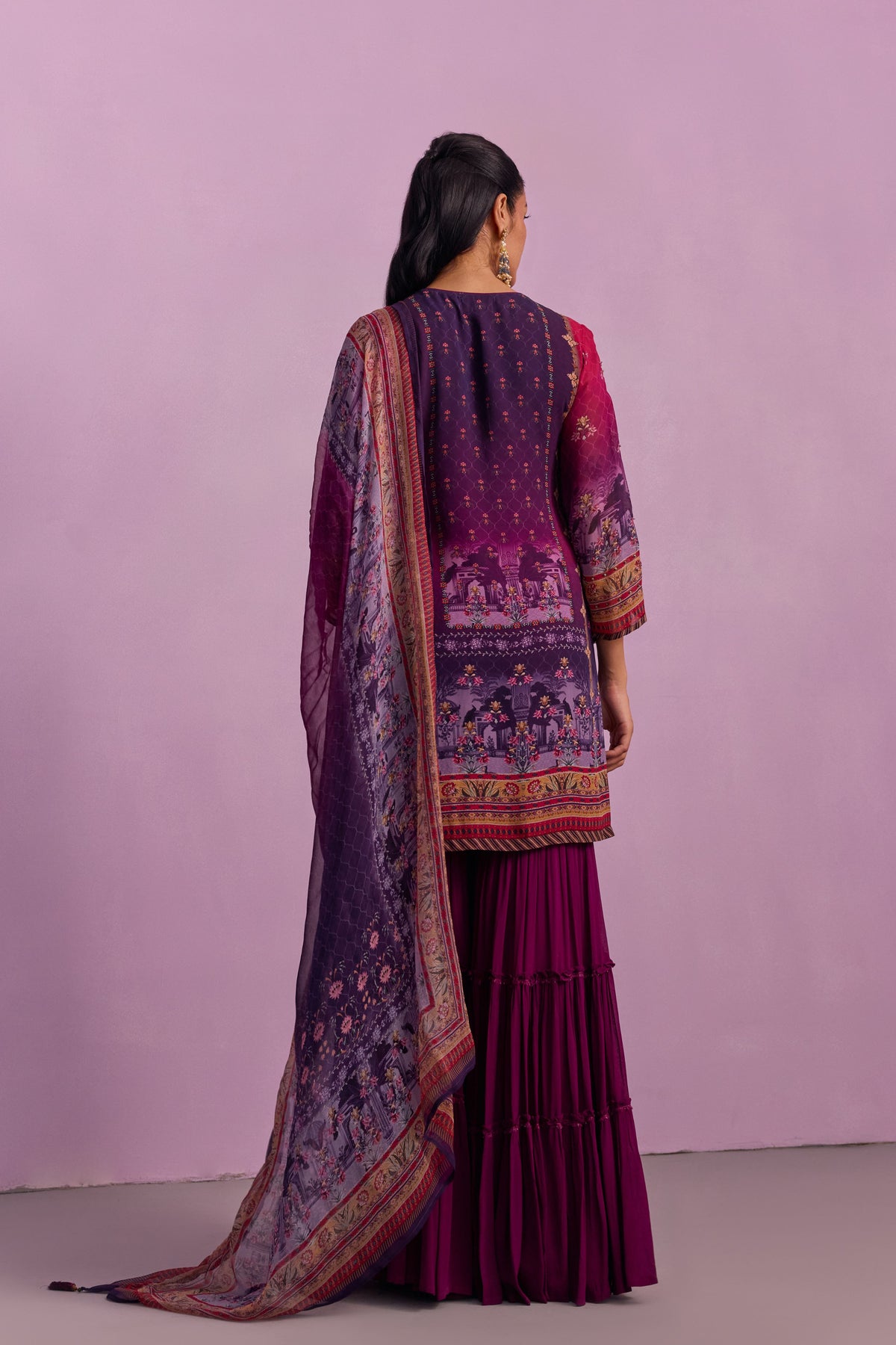 Purple Afreen Gharara Set