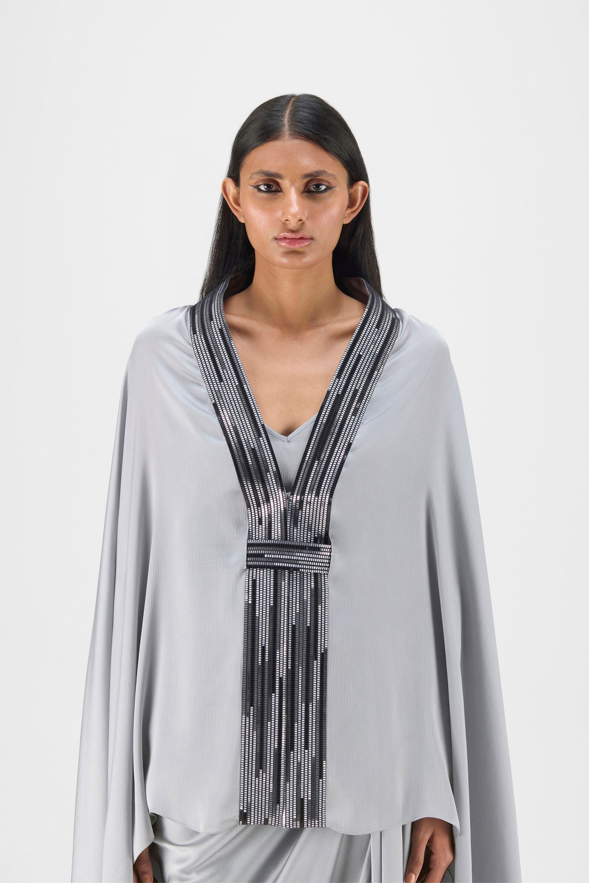 Metallic Steel Structured Cape