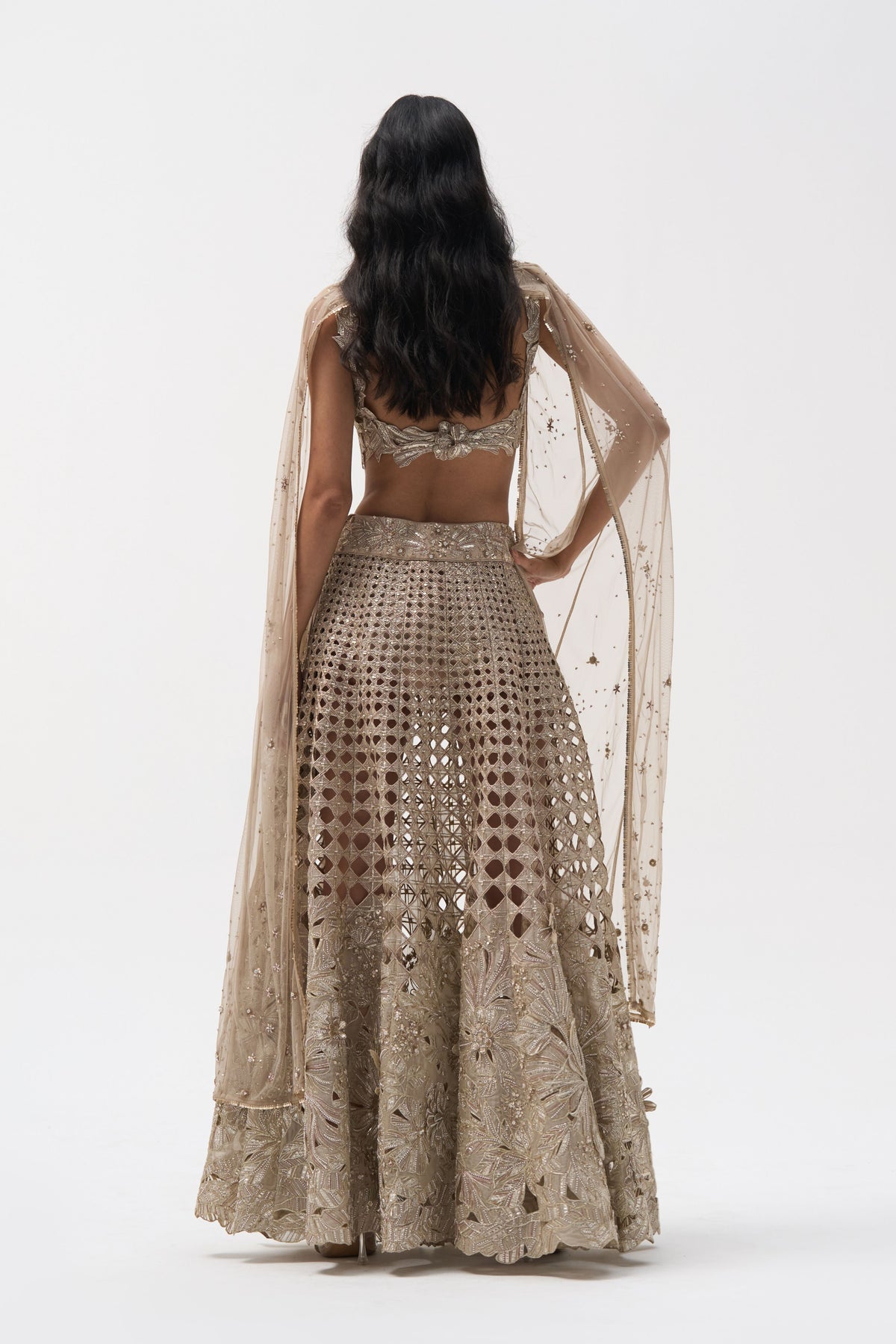 Hibiscus Garden Metallic Lehenga Set