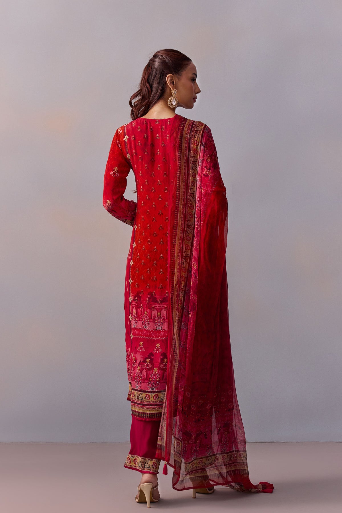 Red Shazia Kurta Set