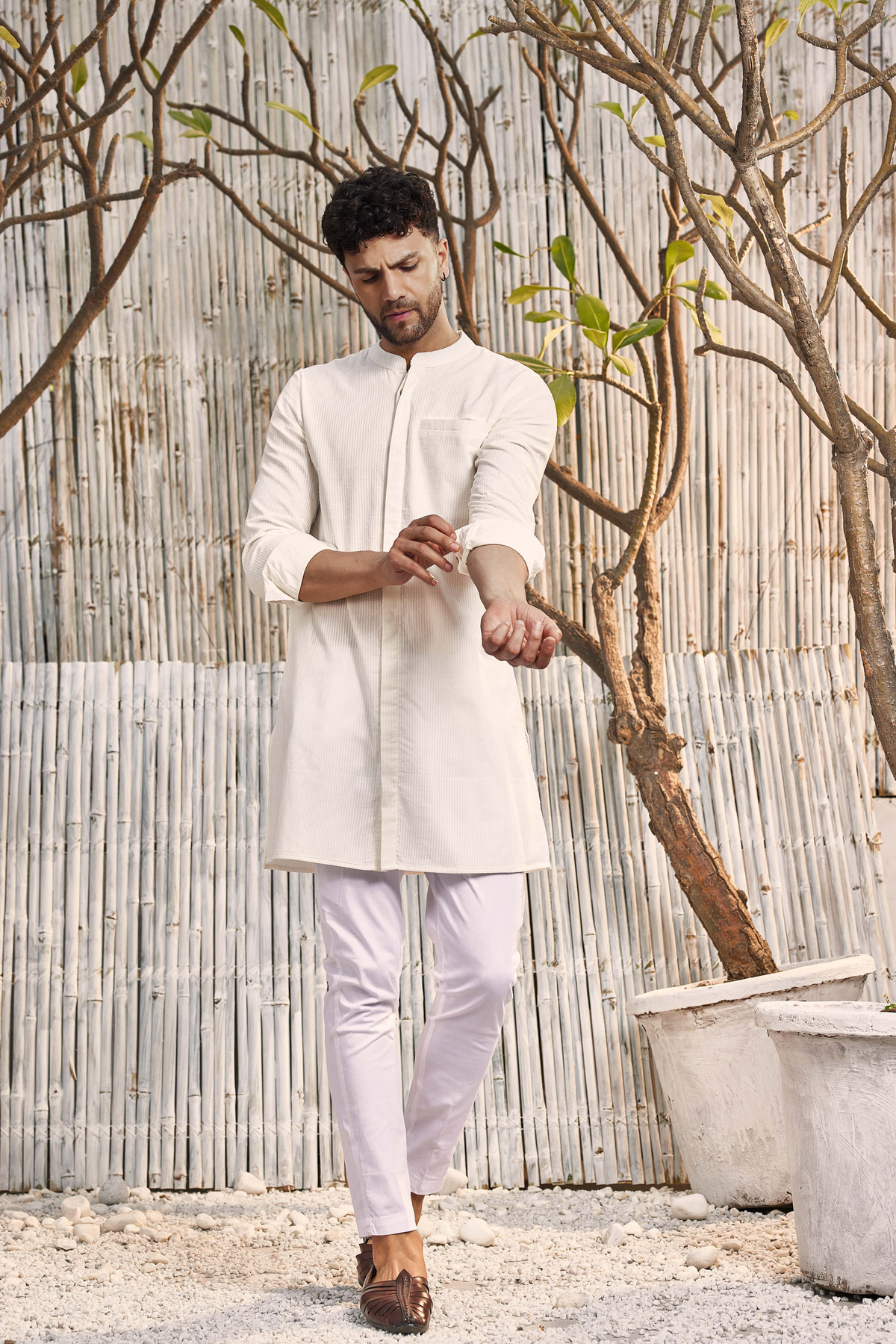 Cotton Placket Kurta Set