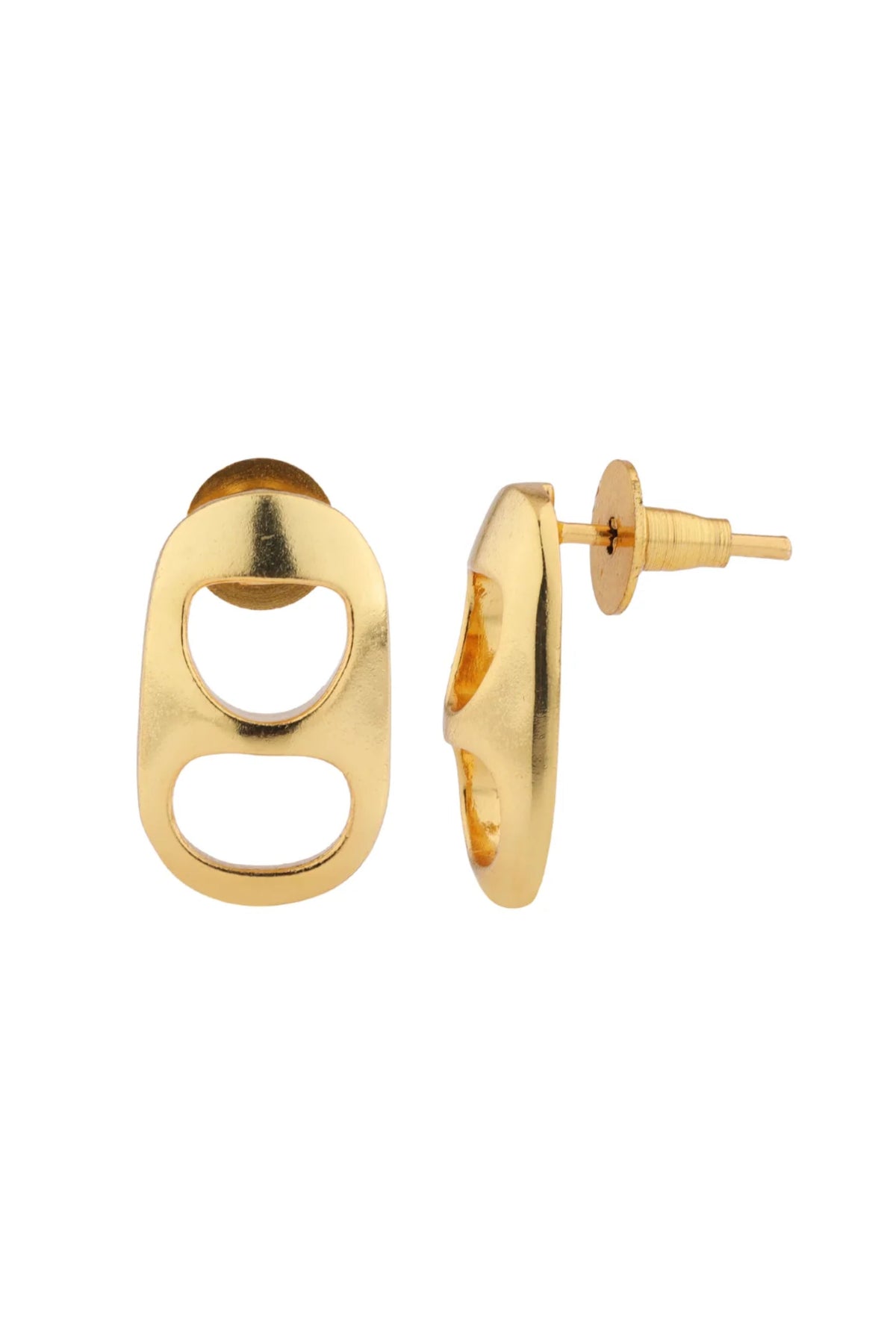 Golden Petite Can Studs Earring