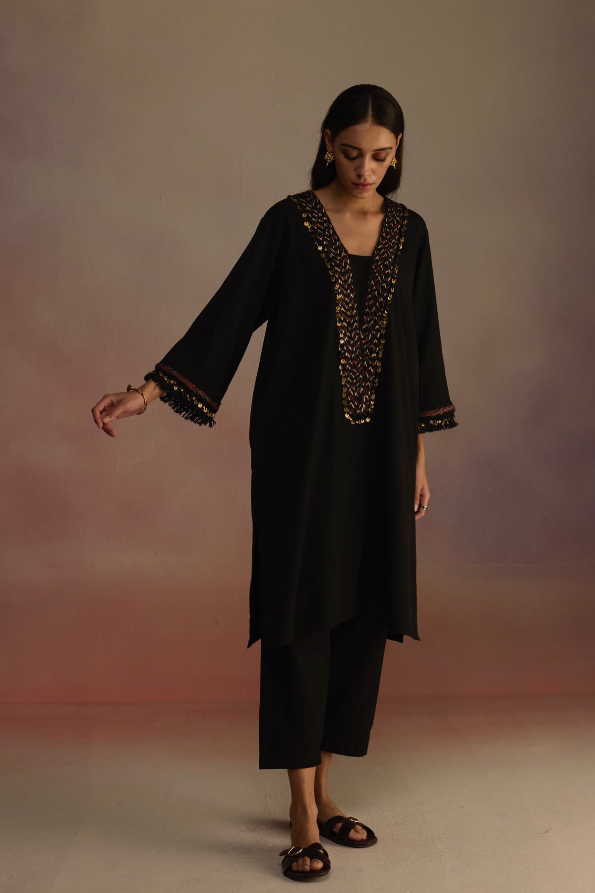 Neroli Black Kurta