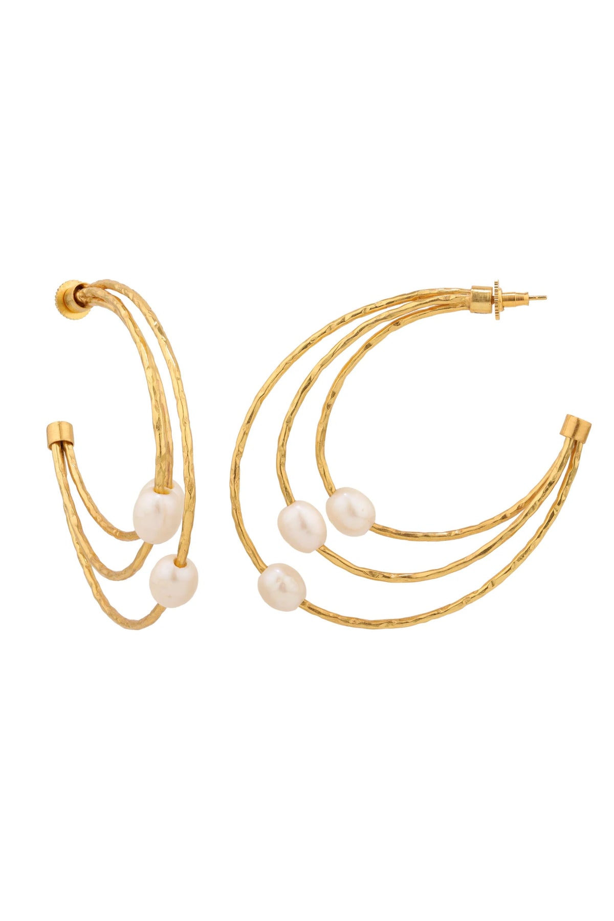 White Flow Hoops Earring