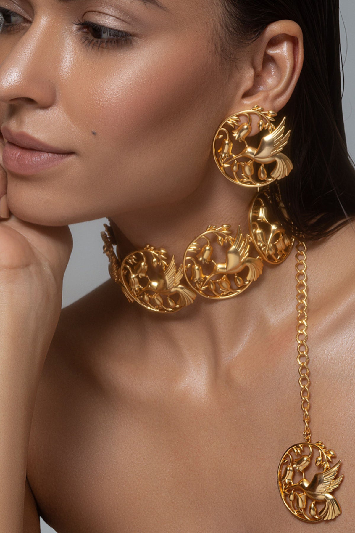 Matte gold piece of paradise earrings