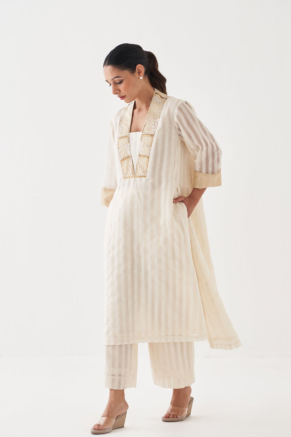 Off White Kurta Set