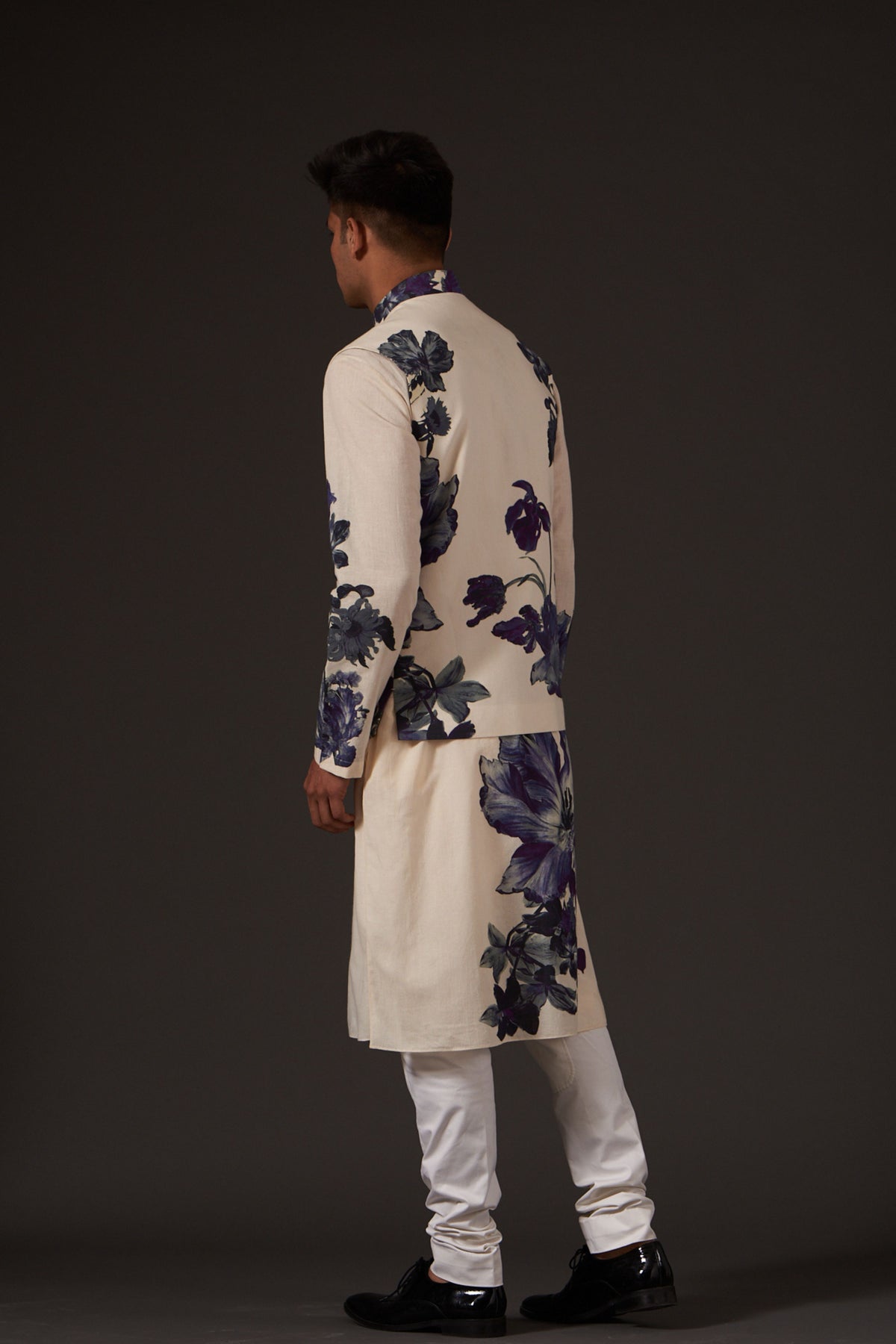 Ivory Floral Printed Bundi