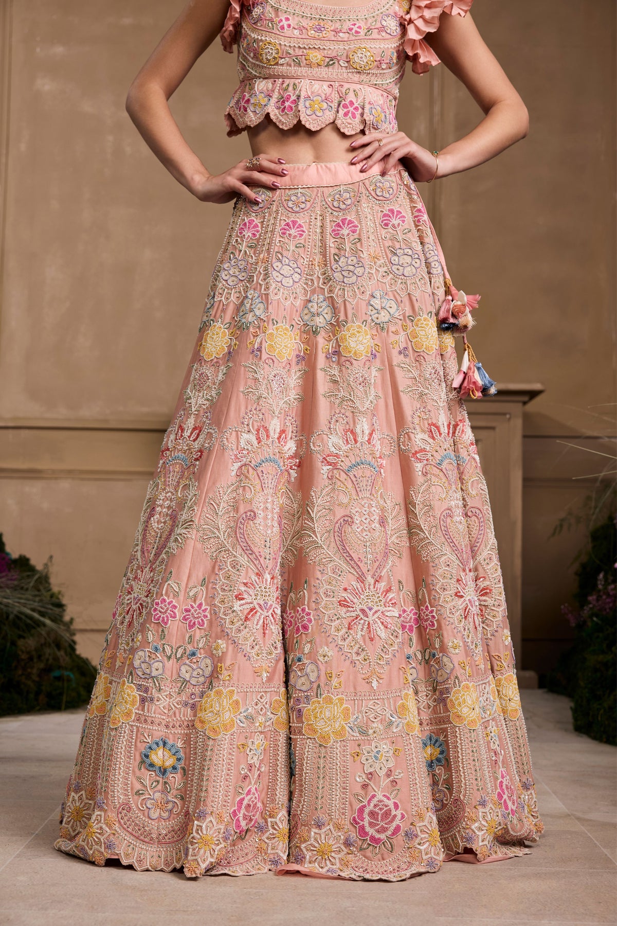 Soft Pink Embroidered Lehenga