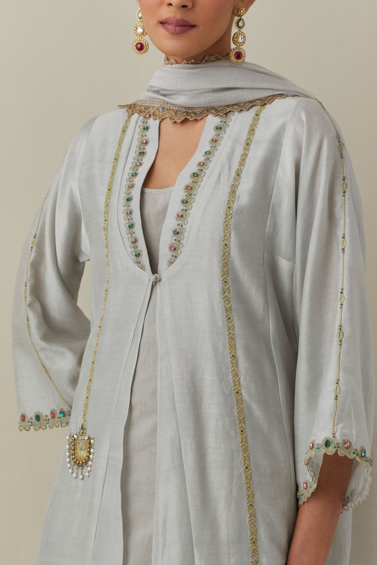 Ambreen Grey Dupatta