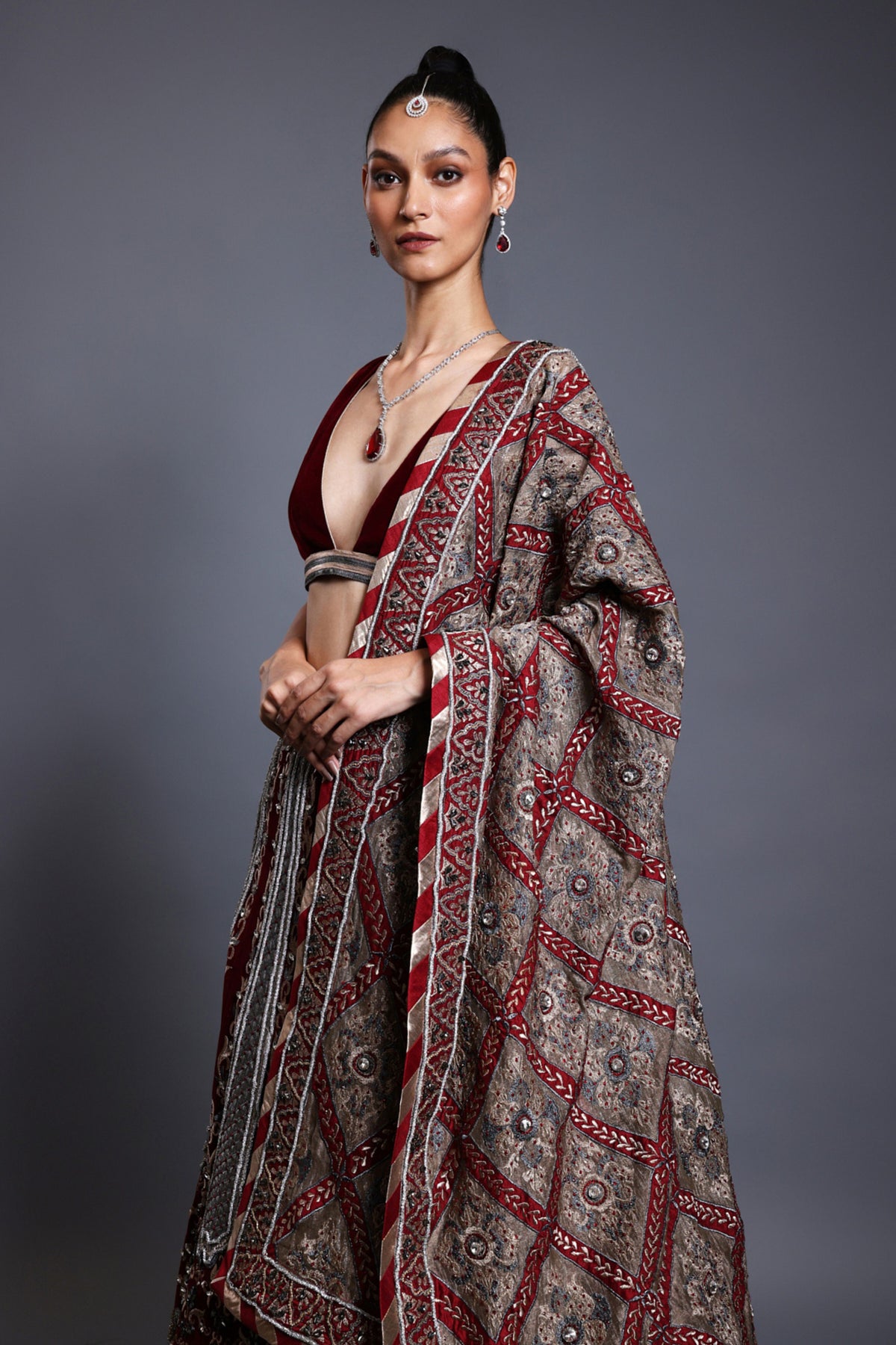 Maroon Lehenga Set