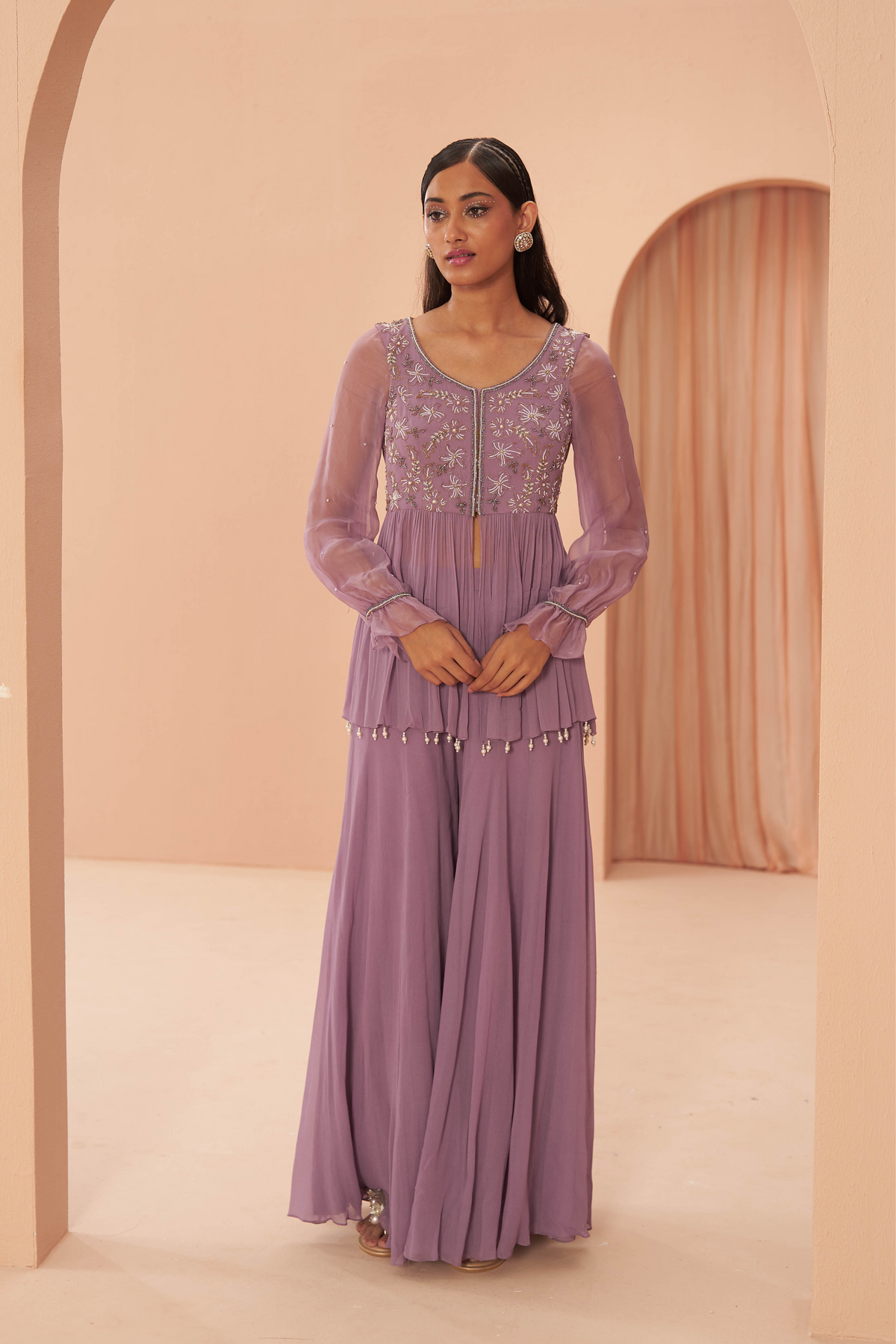 Lilac Breeze Sharara Set