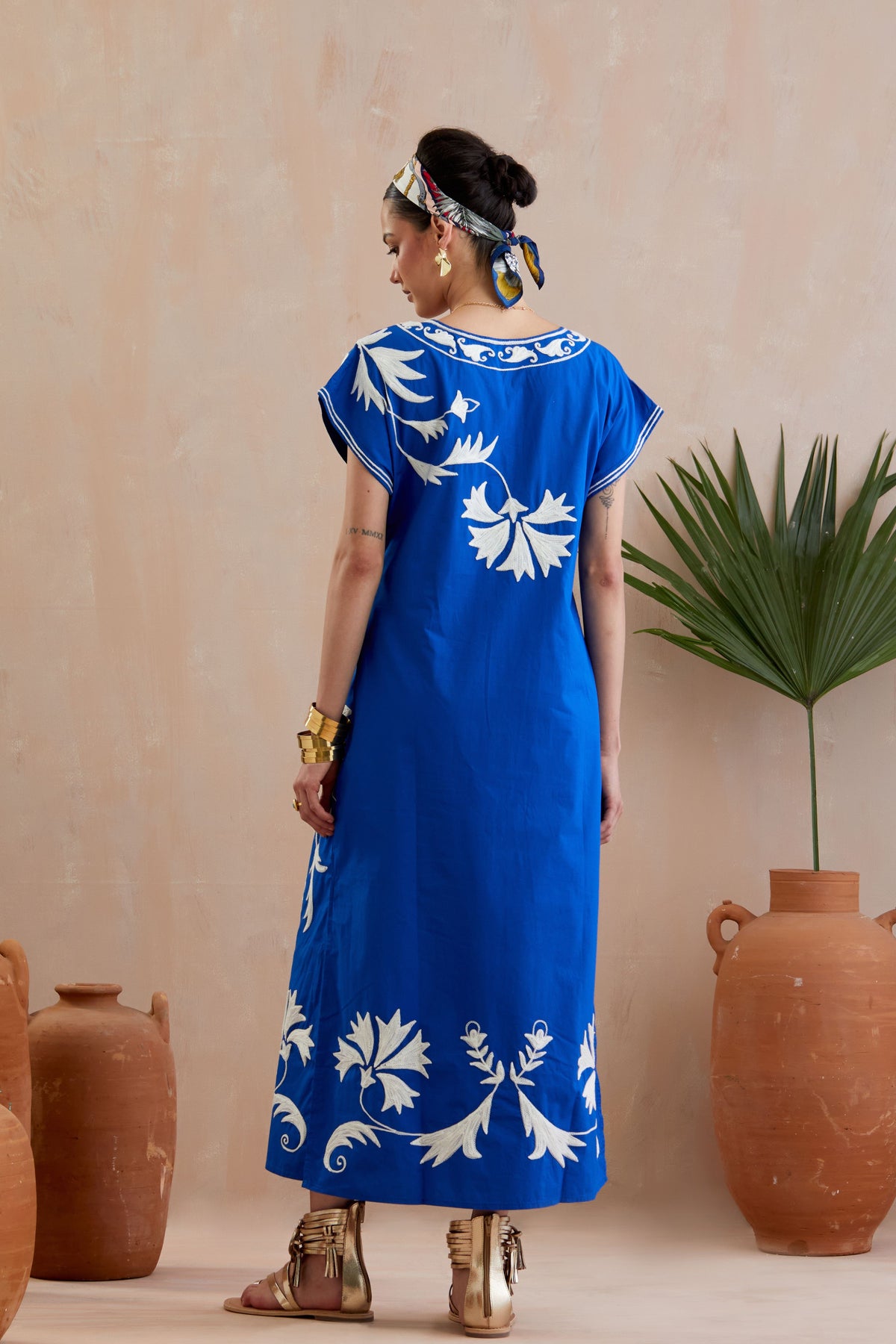 Cobalt Blue Embroidered Dress