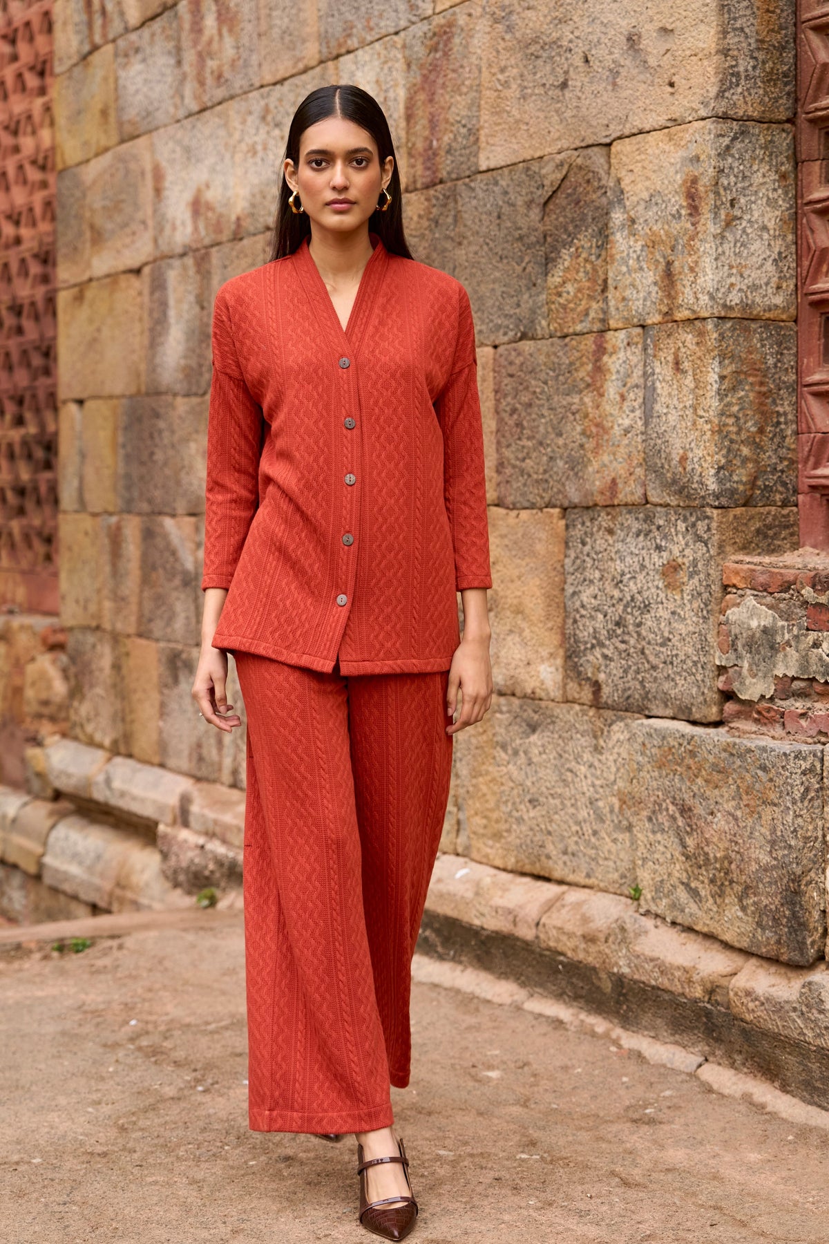 Rust Knit Co-ord Set