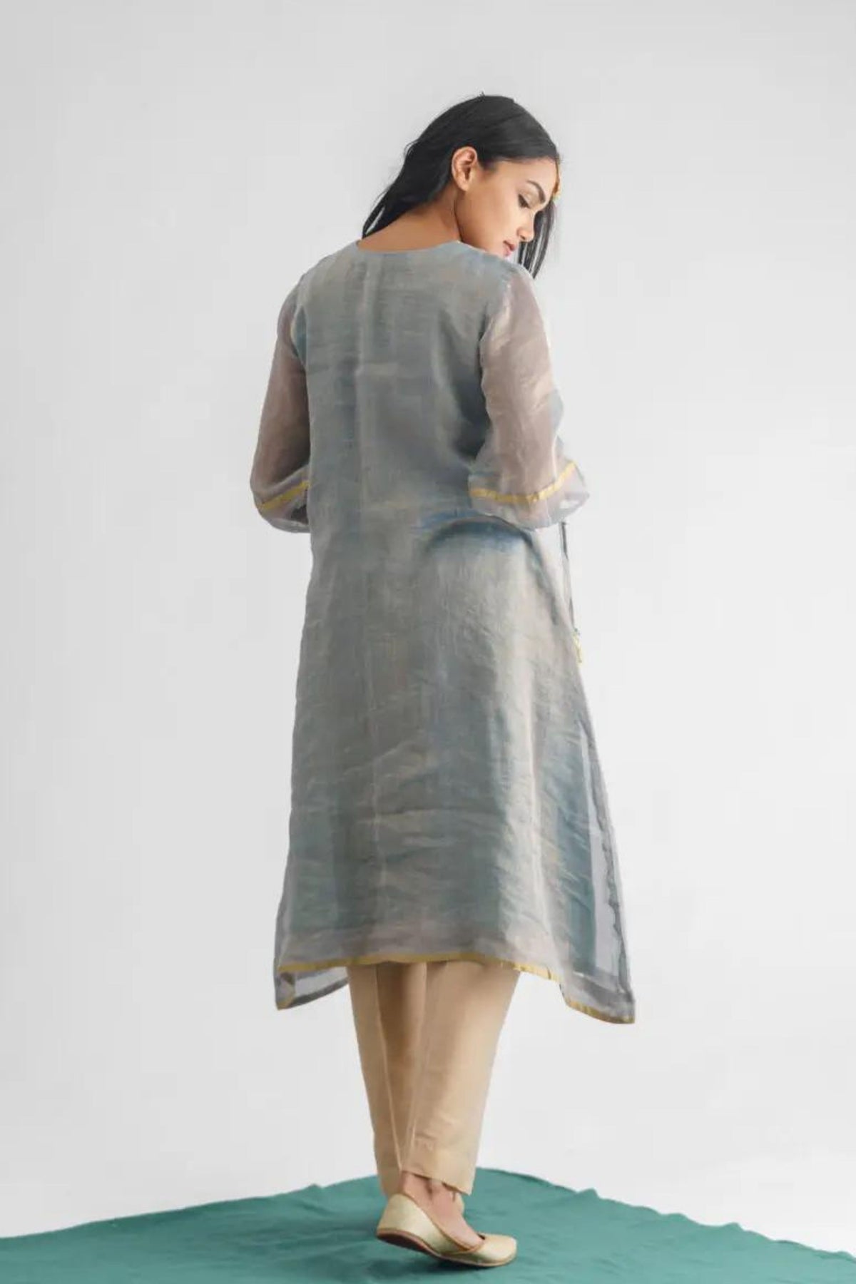 Powder Blue Zari Stripe Kurta