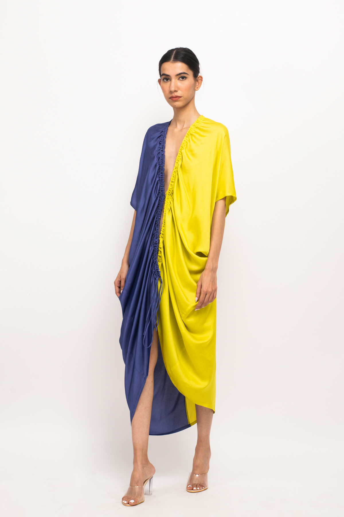 Blue and Neon Kaftan Bodycon Dress