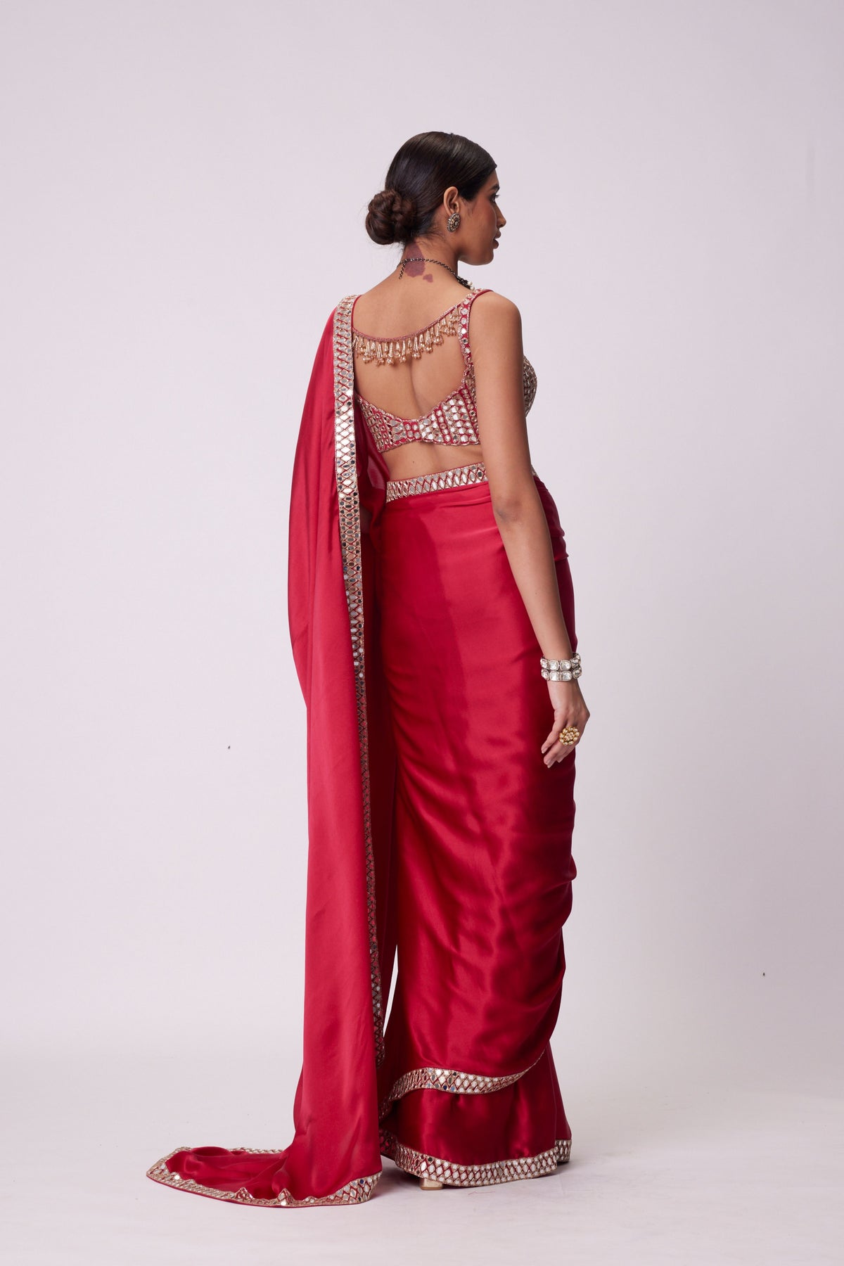 Crimson Red Saree Set