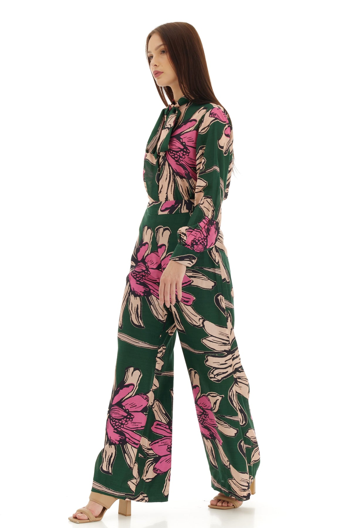 Green and Pink Floral Pants