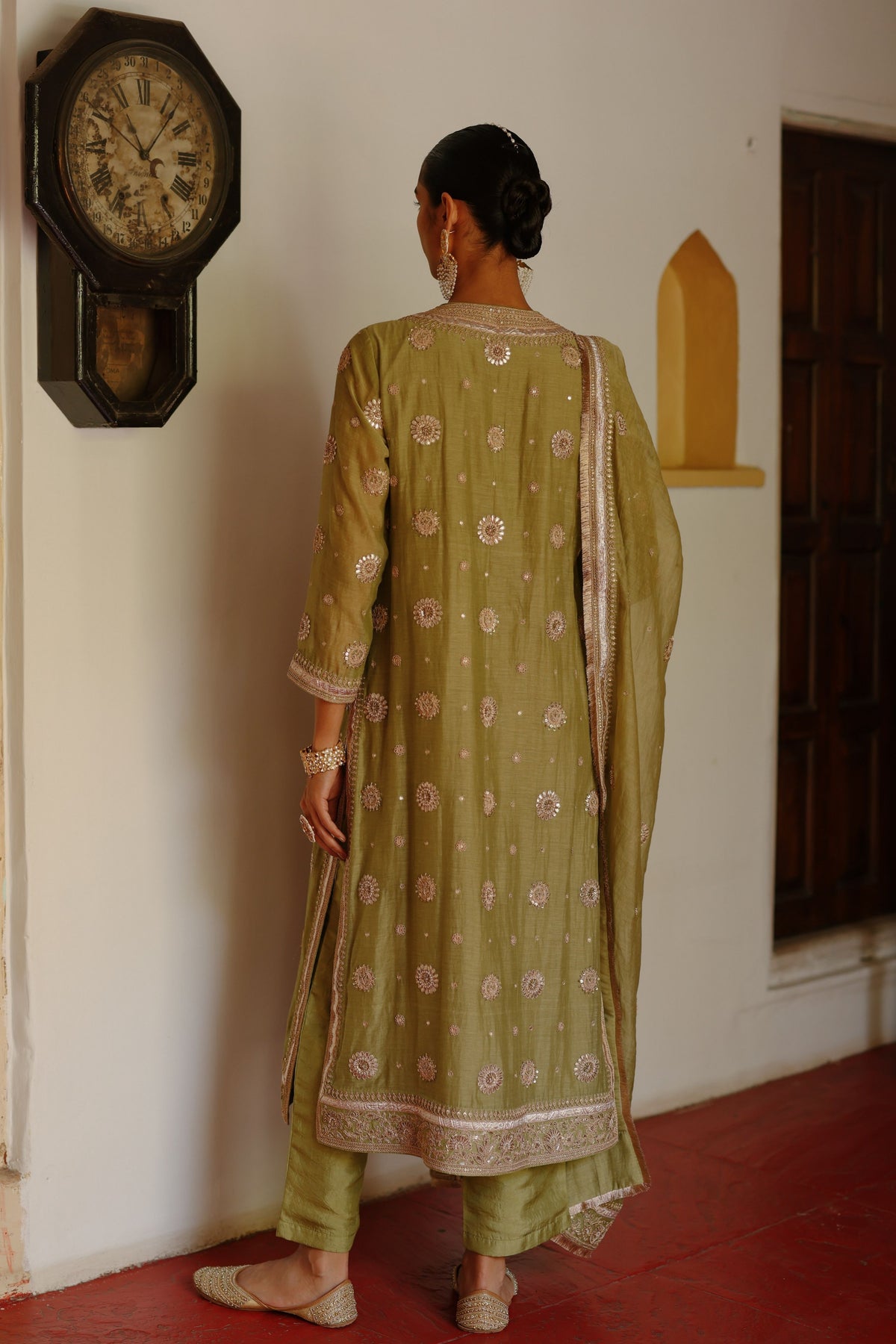 Halfmoon Green Kurta Set