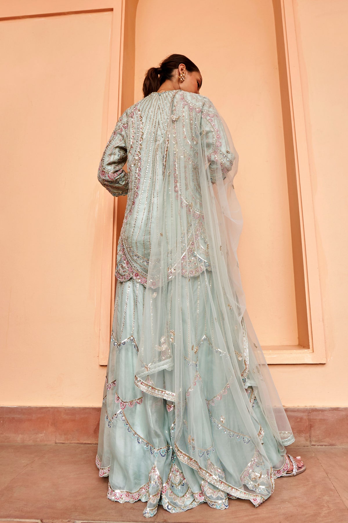 Pastel Blue Sharara Set