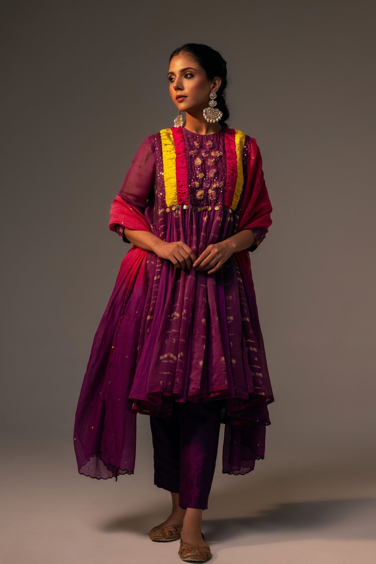 Purple Kurta With Pant