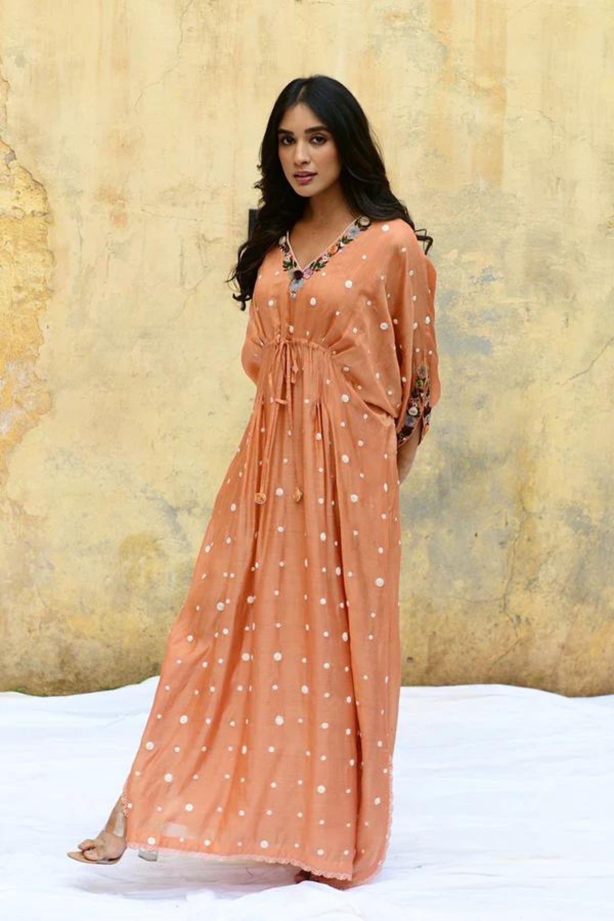 Peach Orchid Long Kaftan