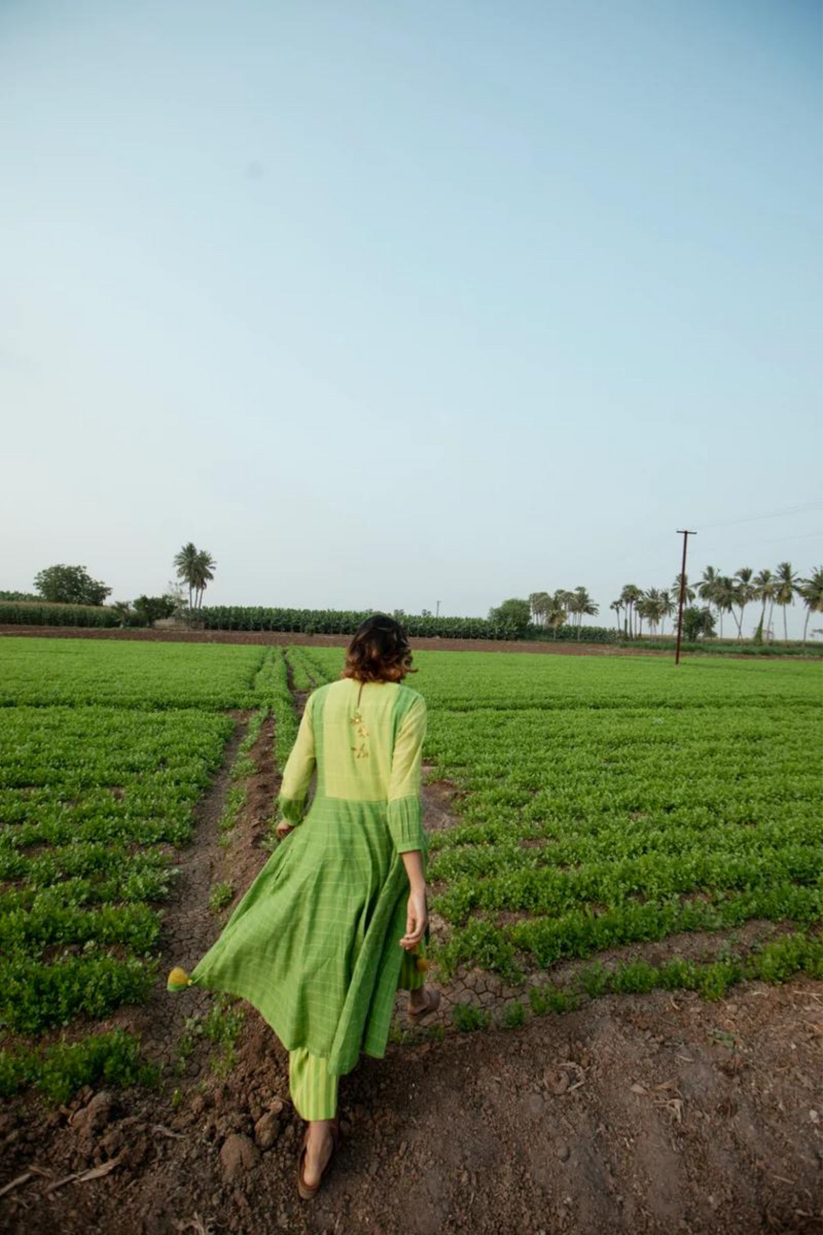 Lemon Green Floral Embroidered Kurta Set