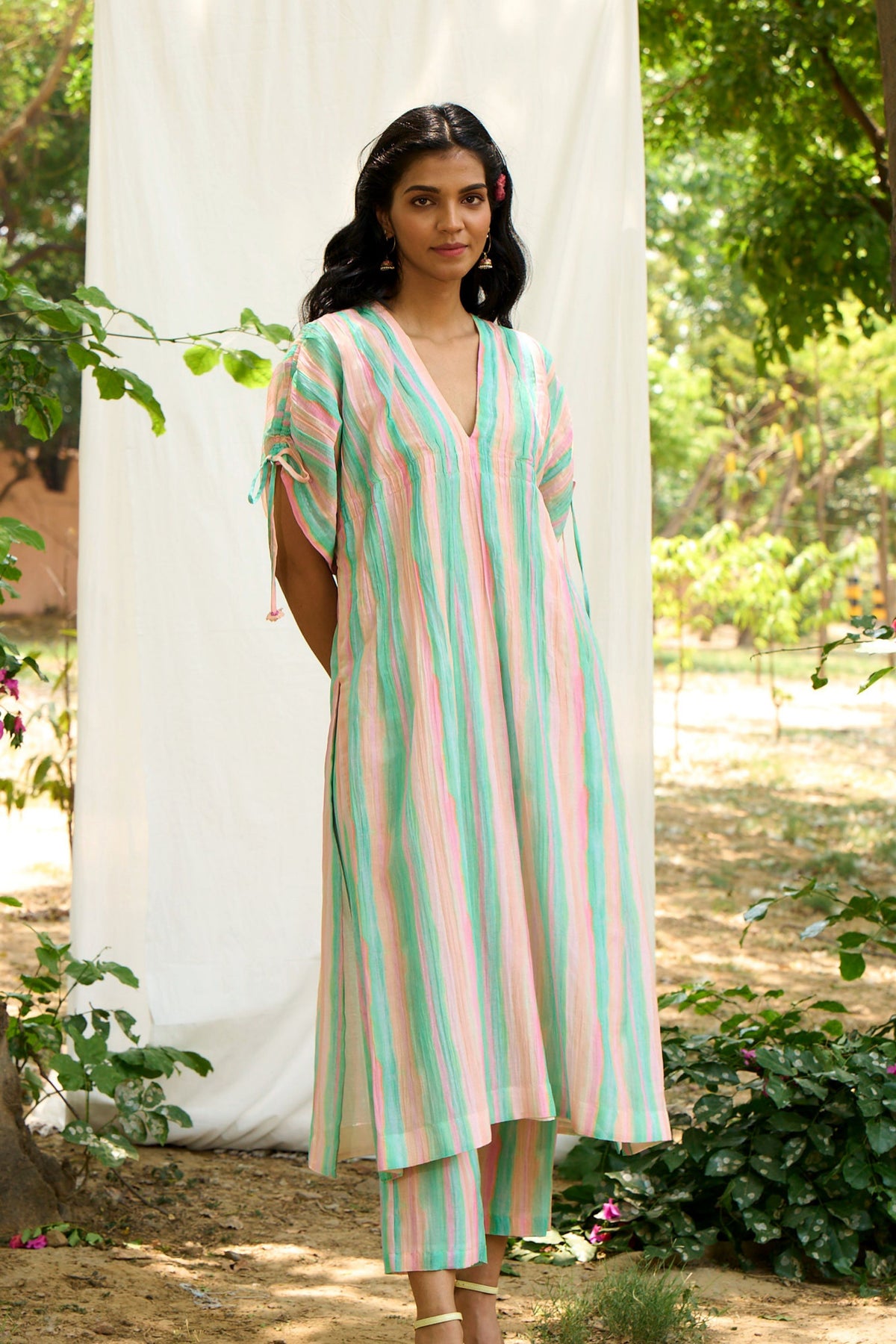 Kaftan Look Stripe Kurta Set