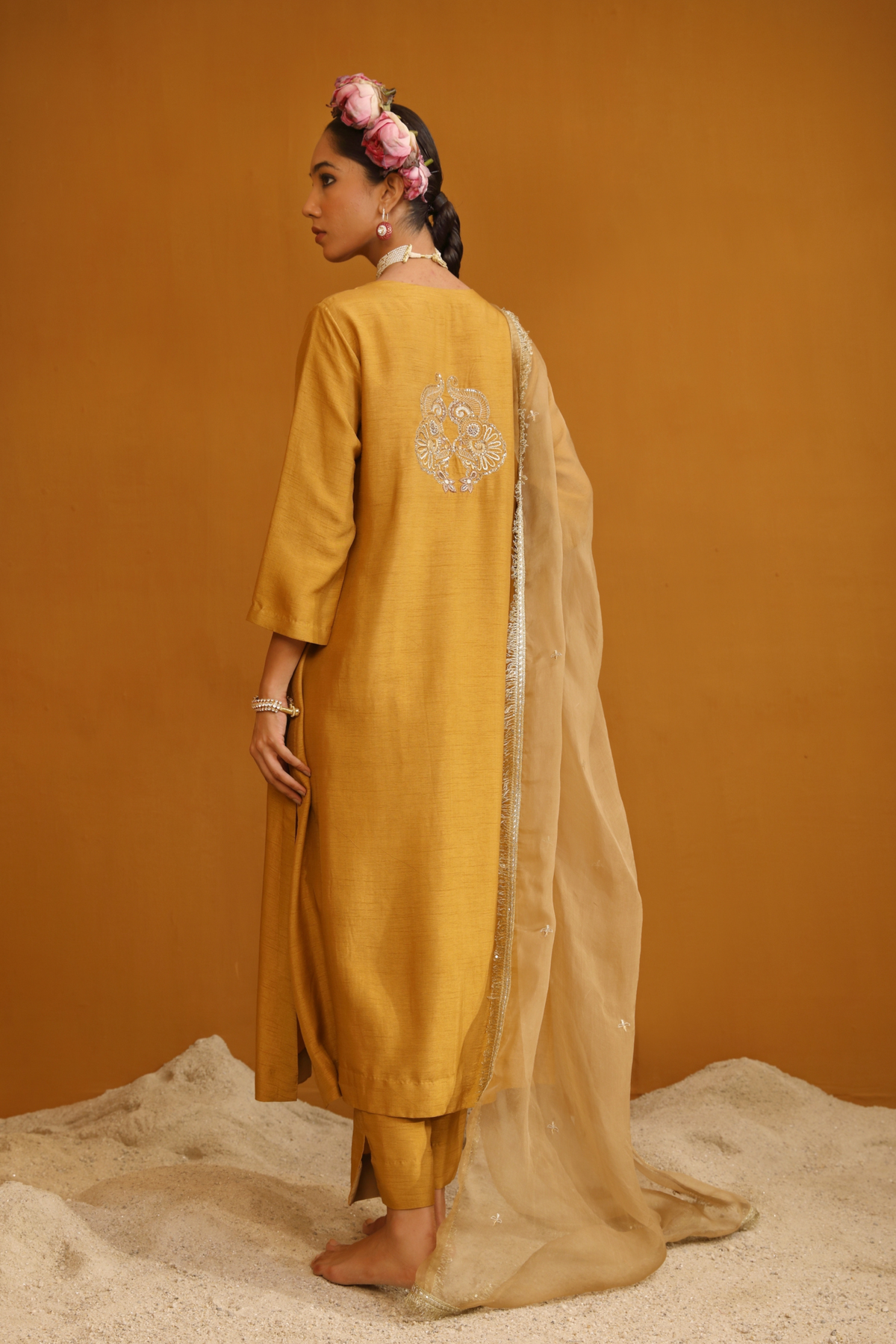 Firoza Gold Kurta Set