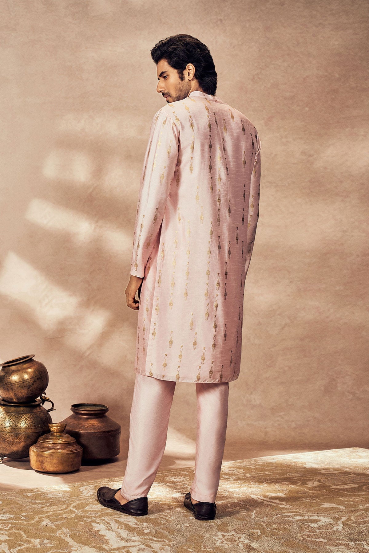 Pink Tribal Pillar Kurta Set