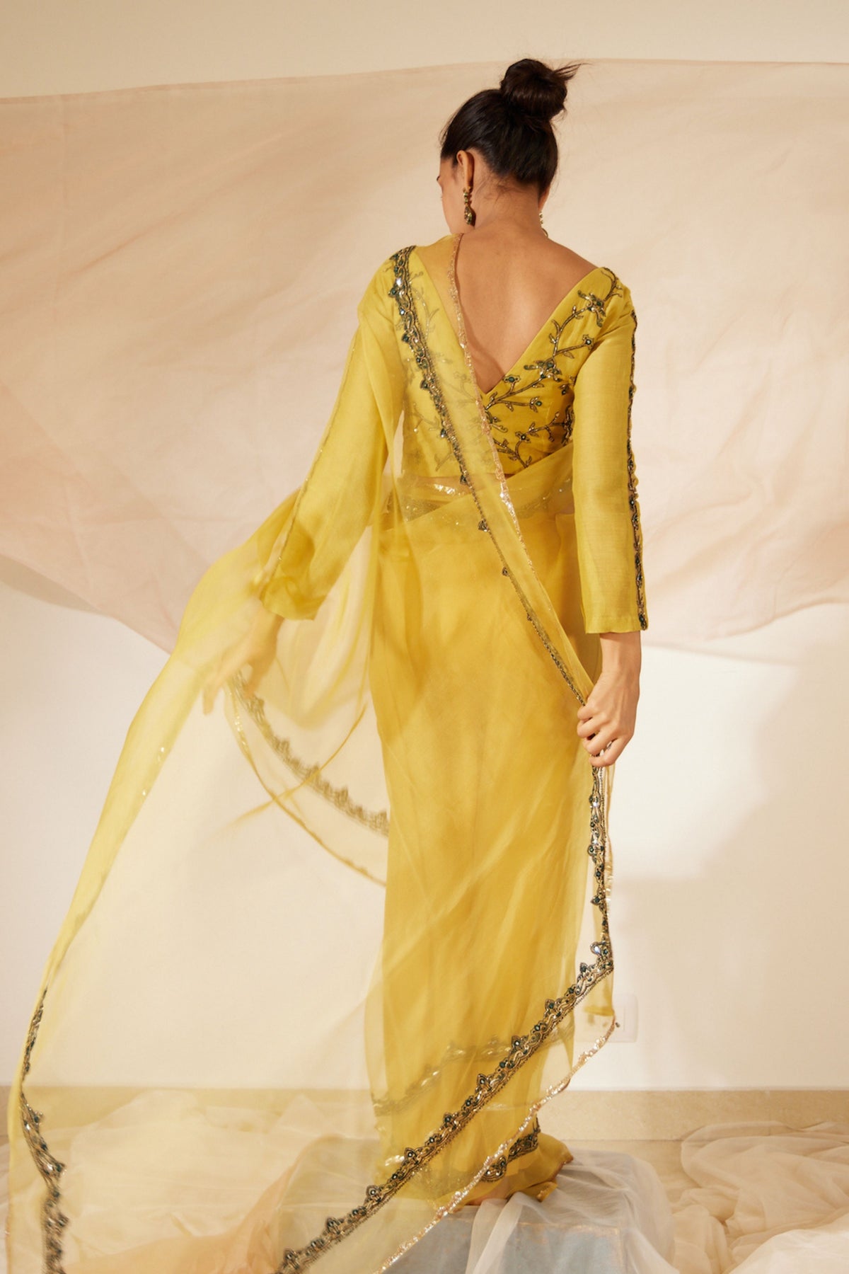 Yellow Abir Saree