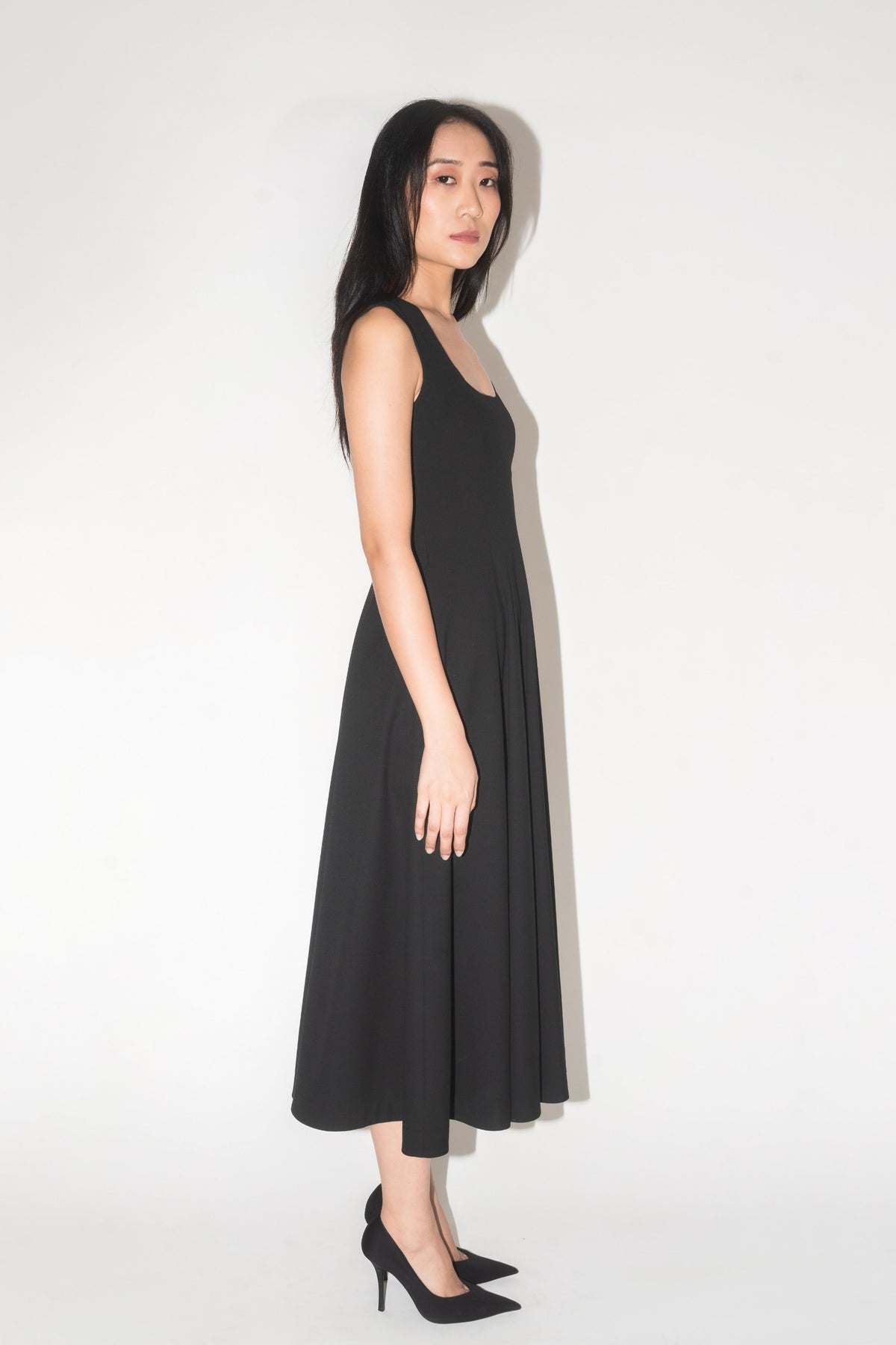 Scooped Panel Raven Dress