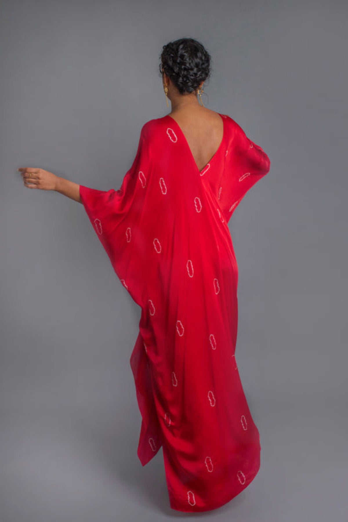 Red Tie-Dye Kaftan Set