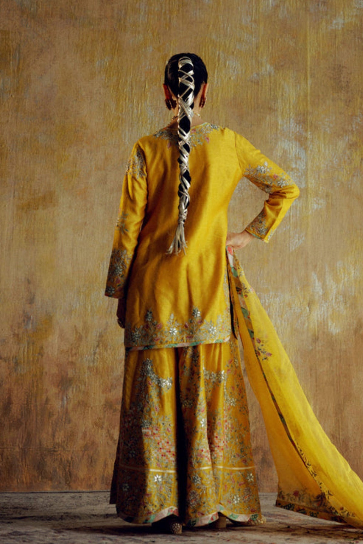 Mustard Yellow Jugnu Sharara Set