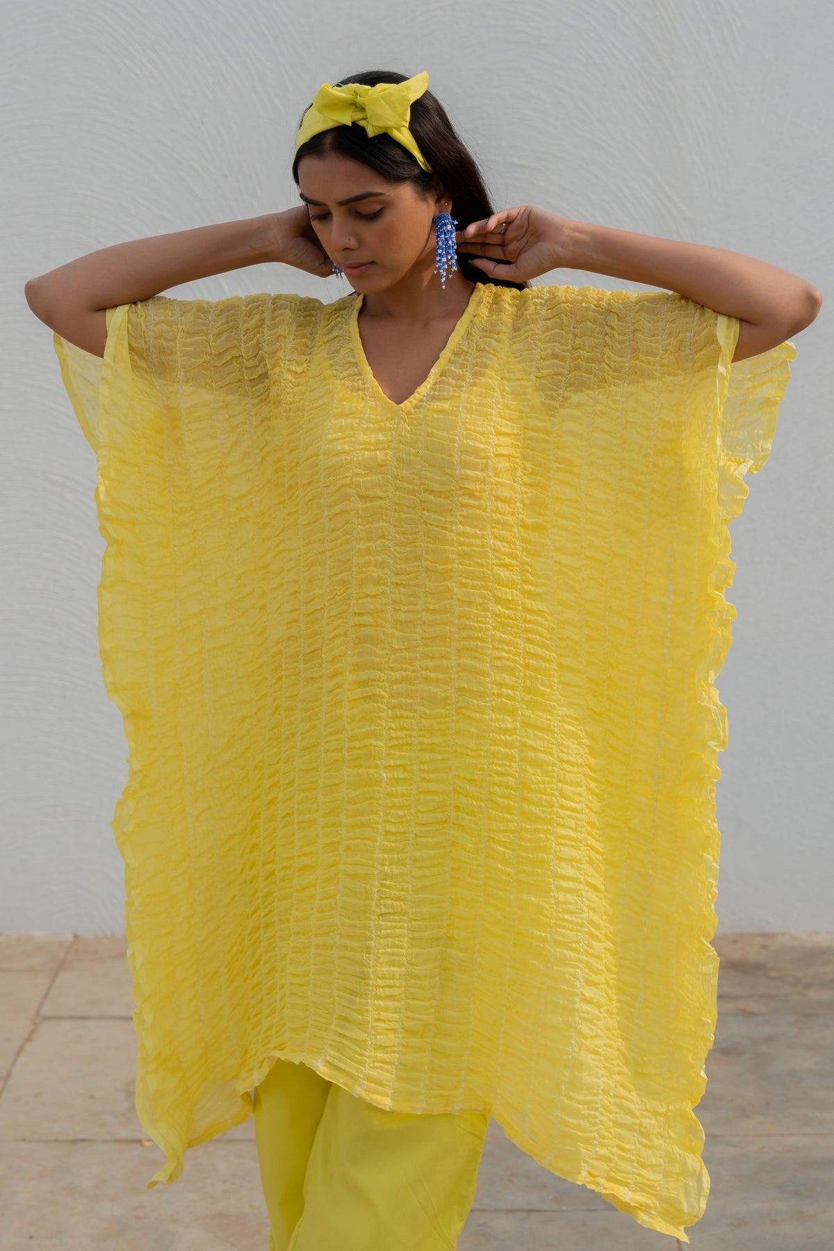 Iced Lemon Kaftan With Silp