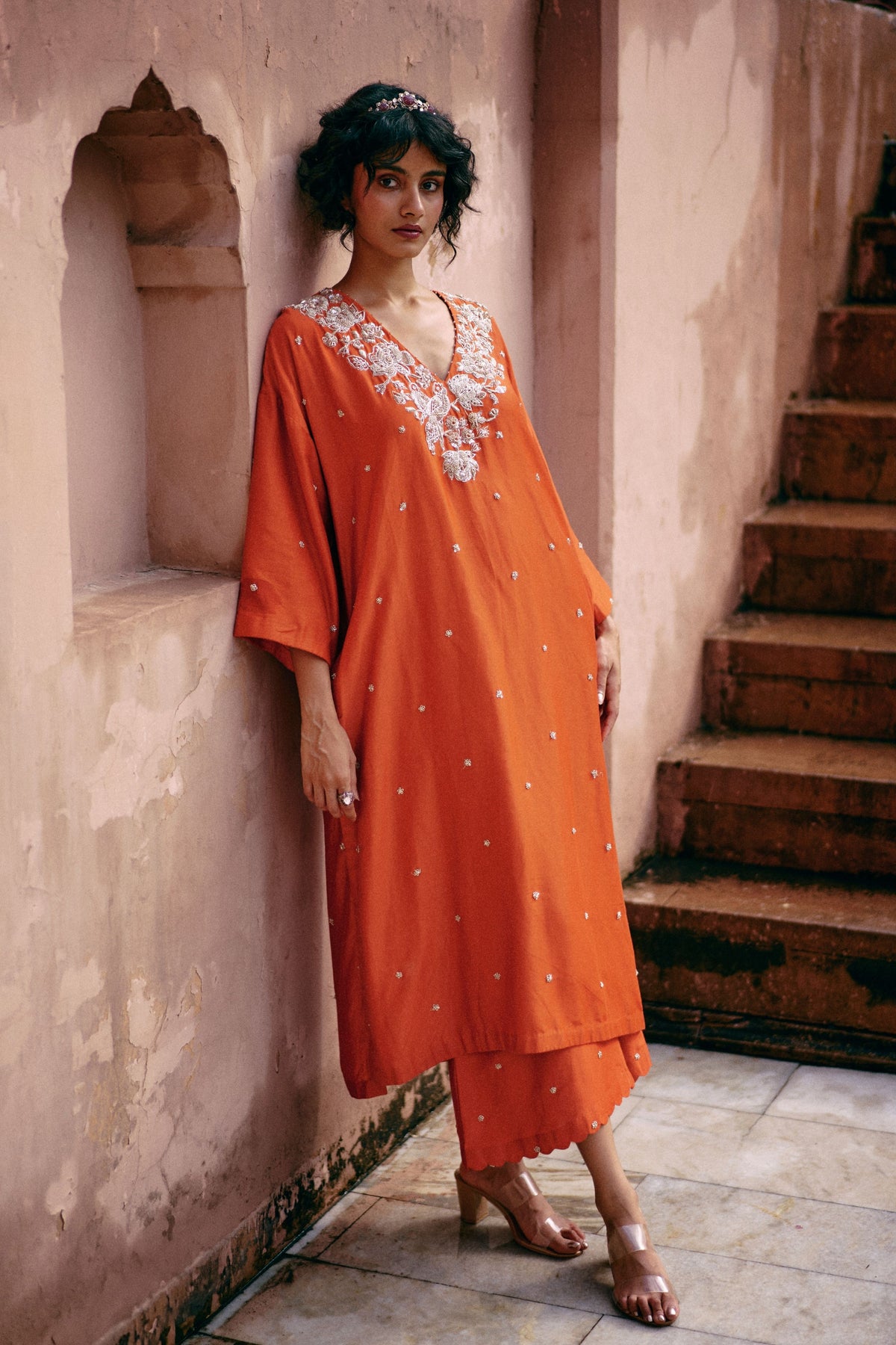 A Burnt Orange Kurta Set