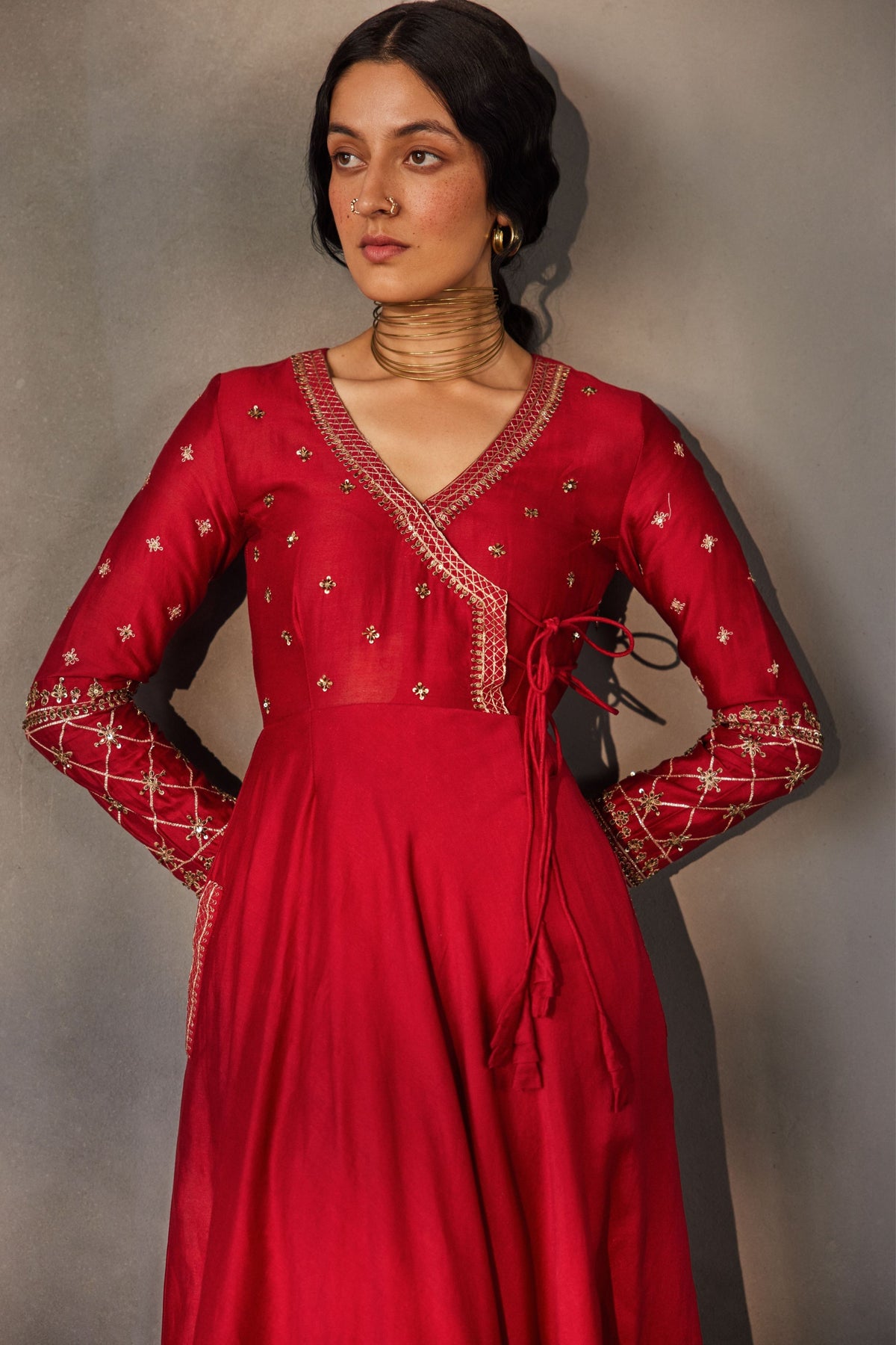 Red Full Length Angrakha