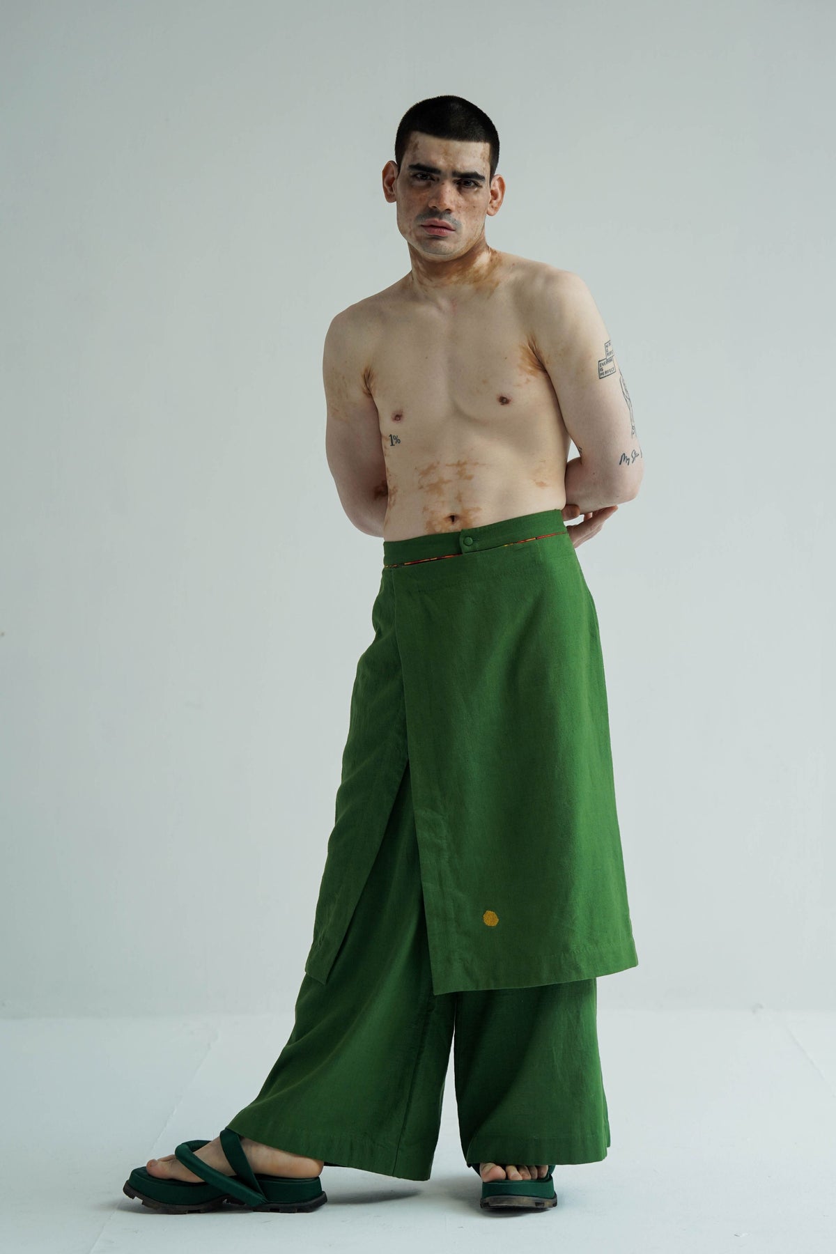 Green Drape Trouser