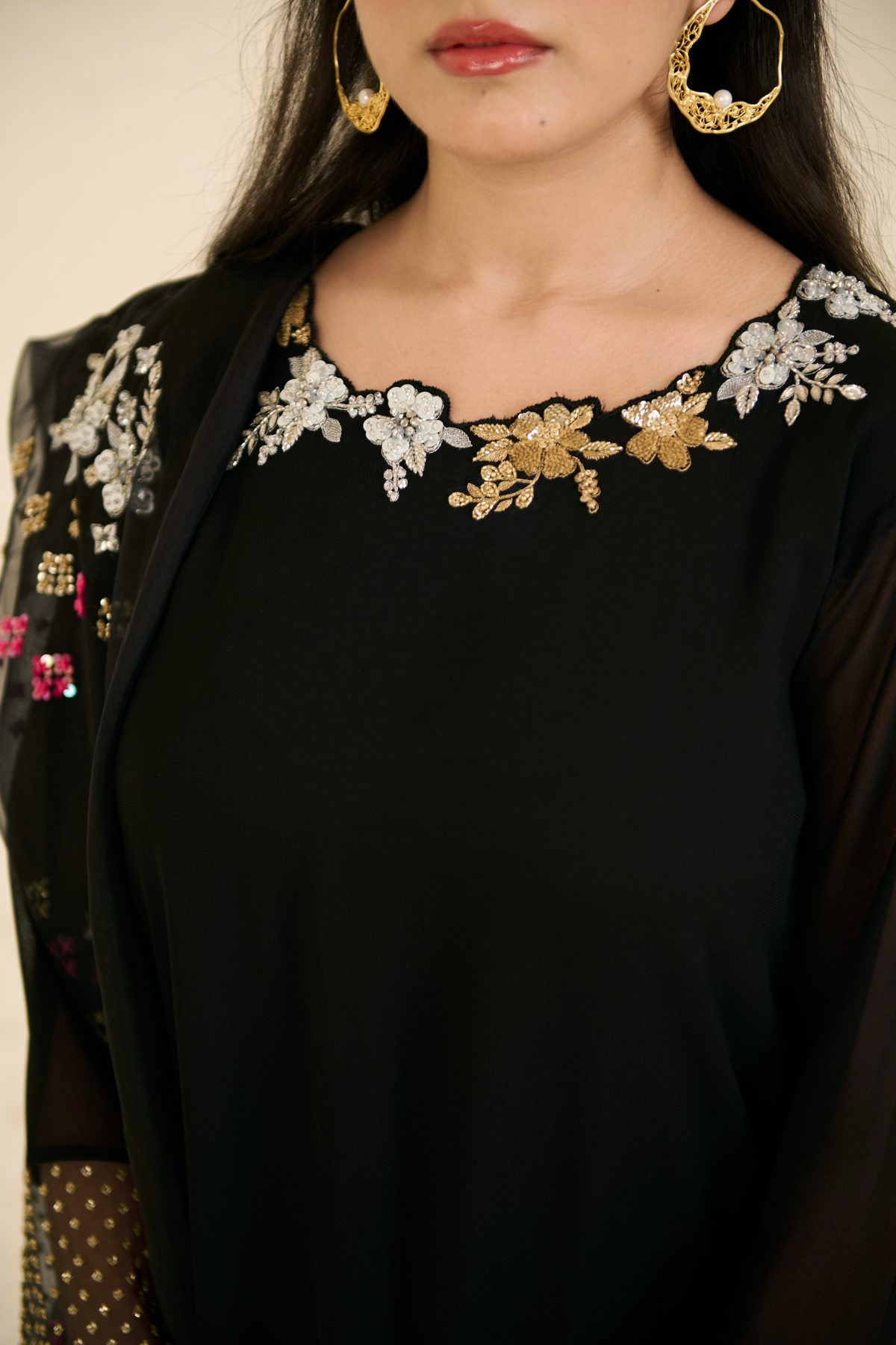 Black Georgette Kurta Set