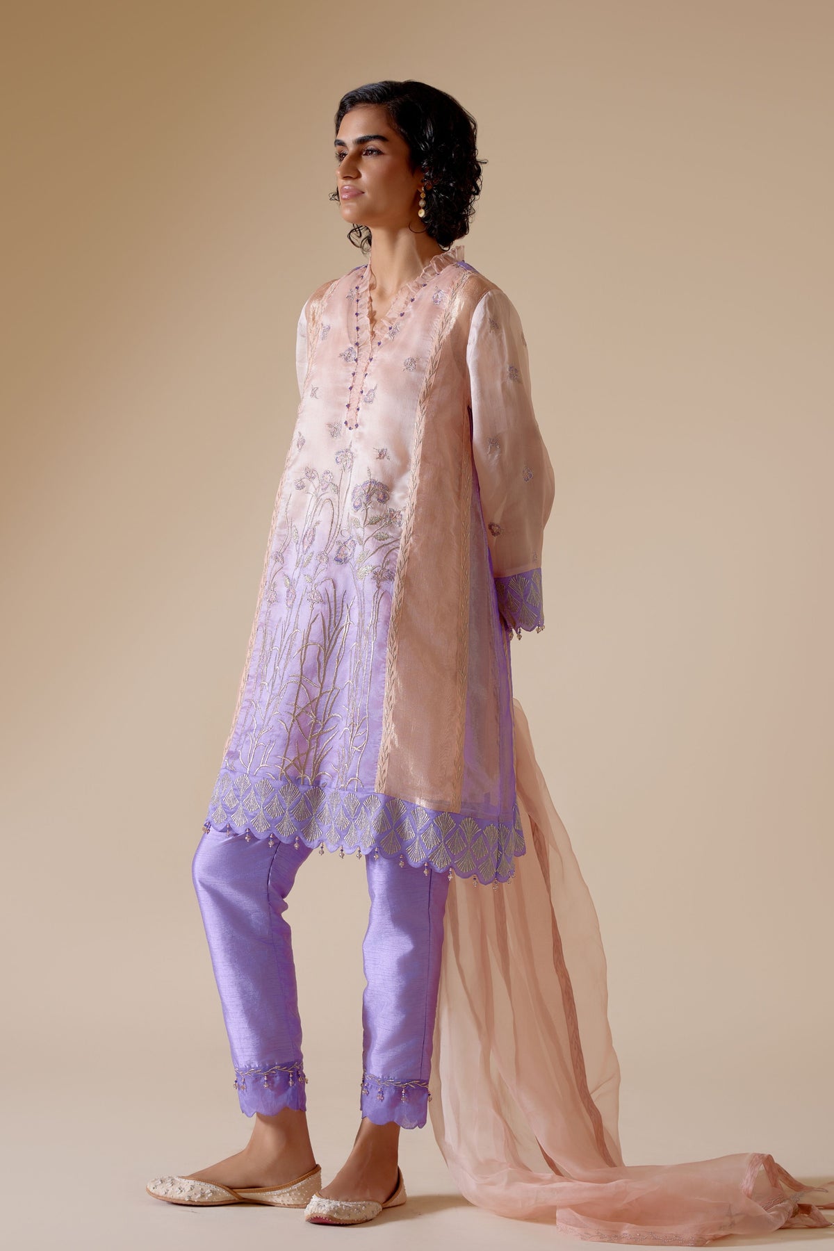 Farida Purple Kurta Set