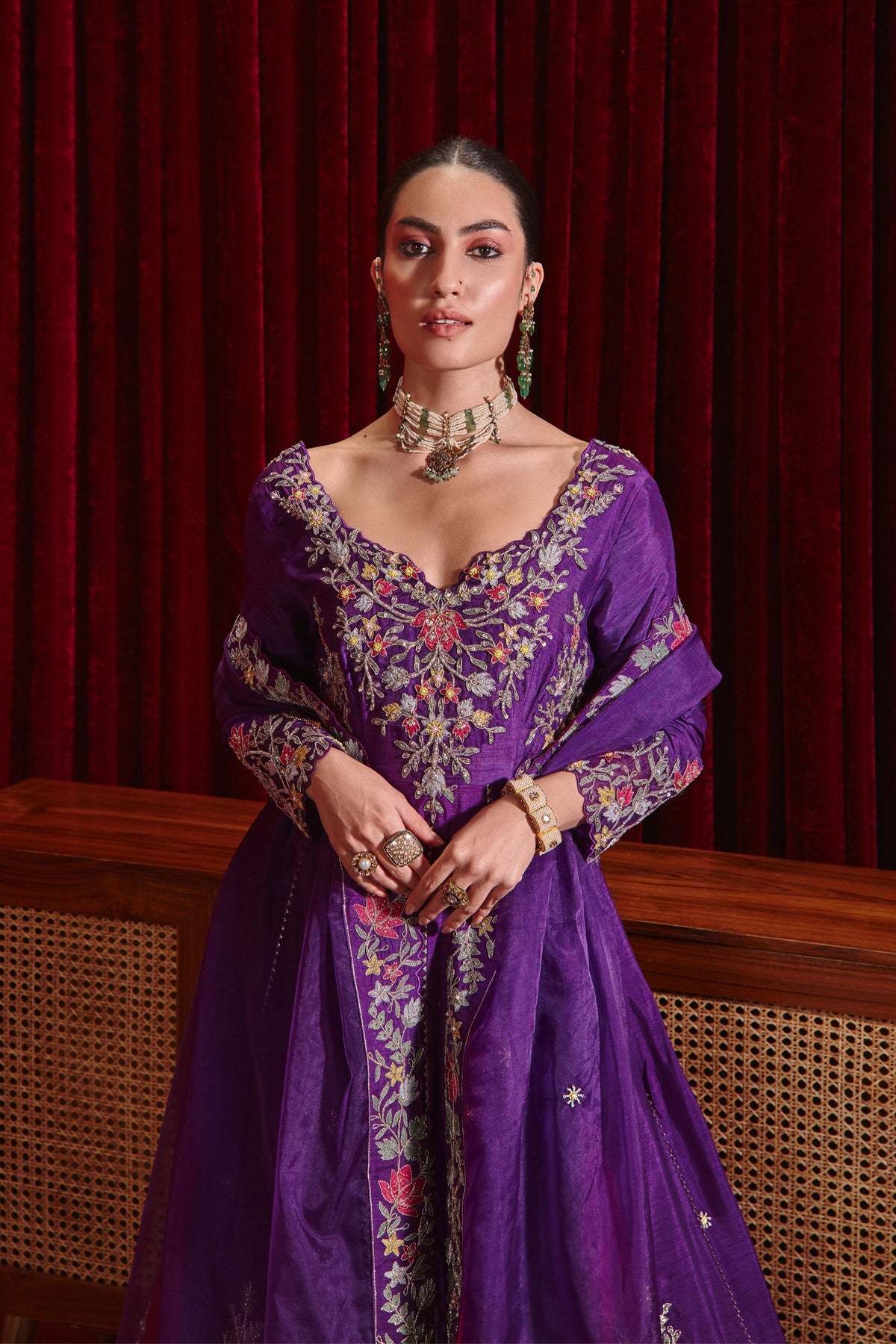 Purple Naira Anarkali Set