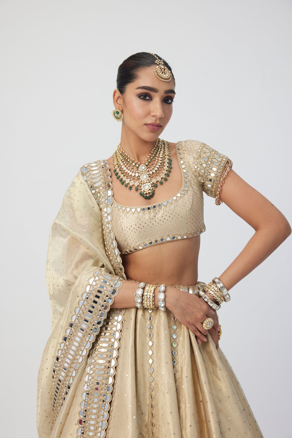 Golden Shimmer Lehenga Set