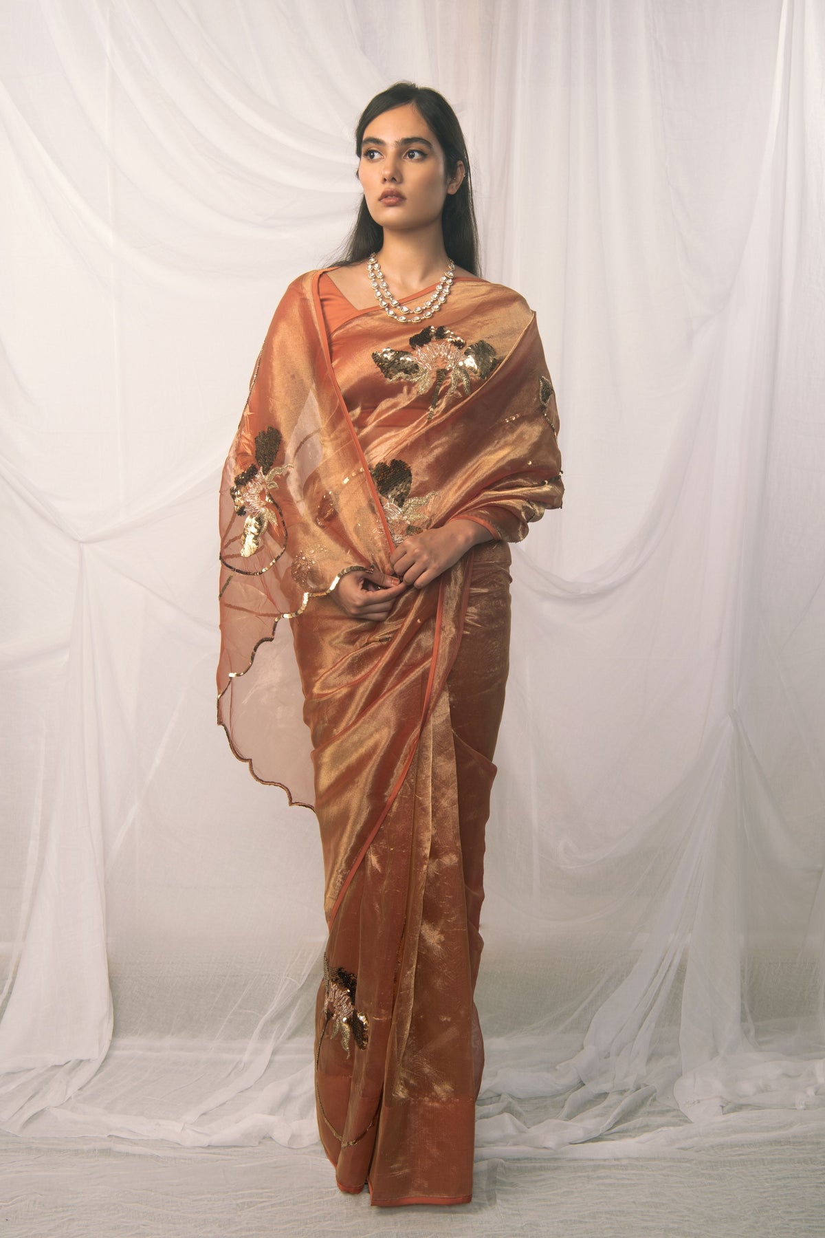 Molten Poppy Saree