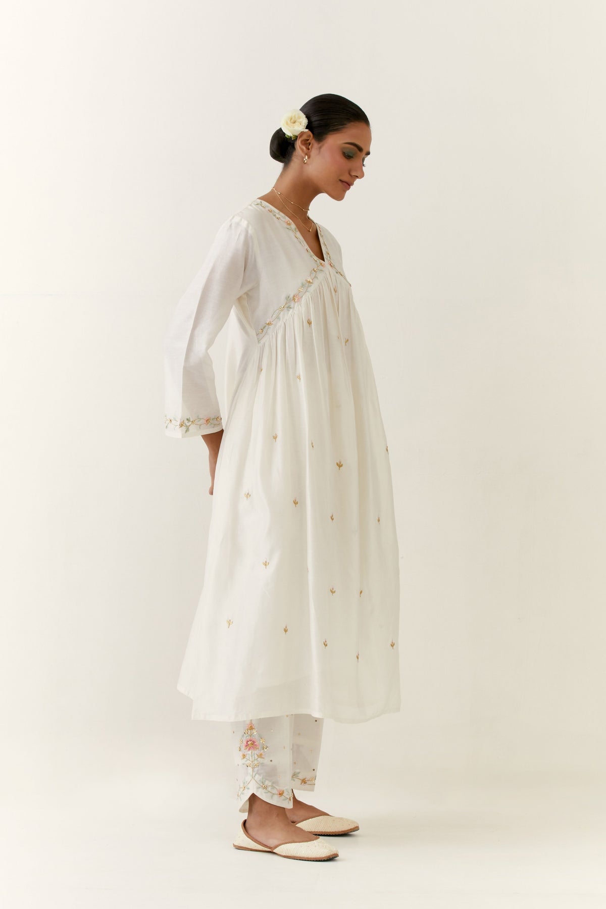 Off White Silk Chanderi Kurta