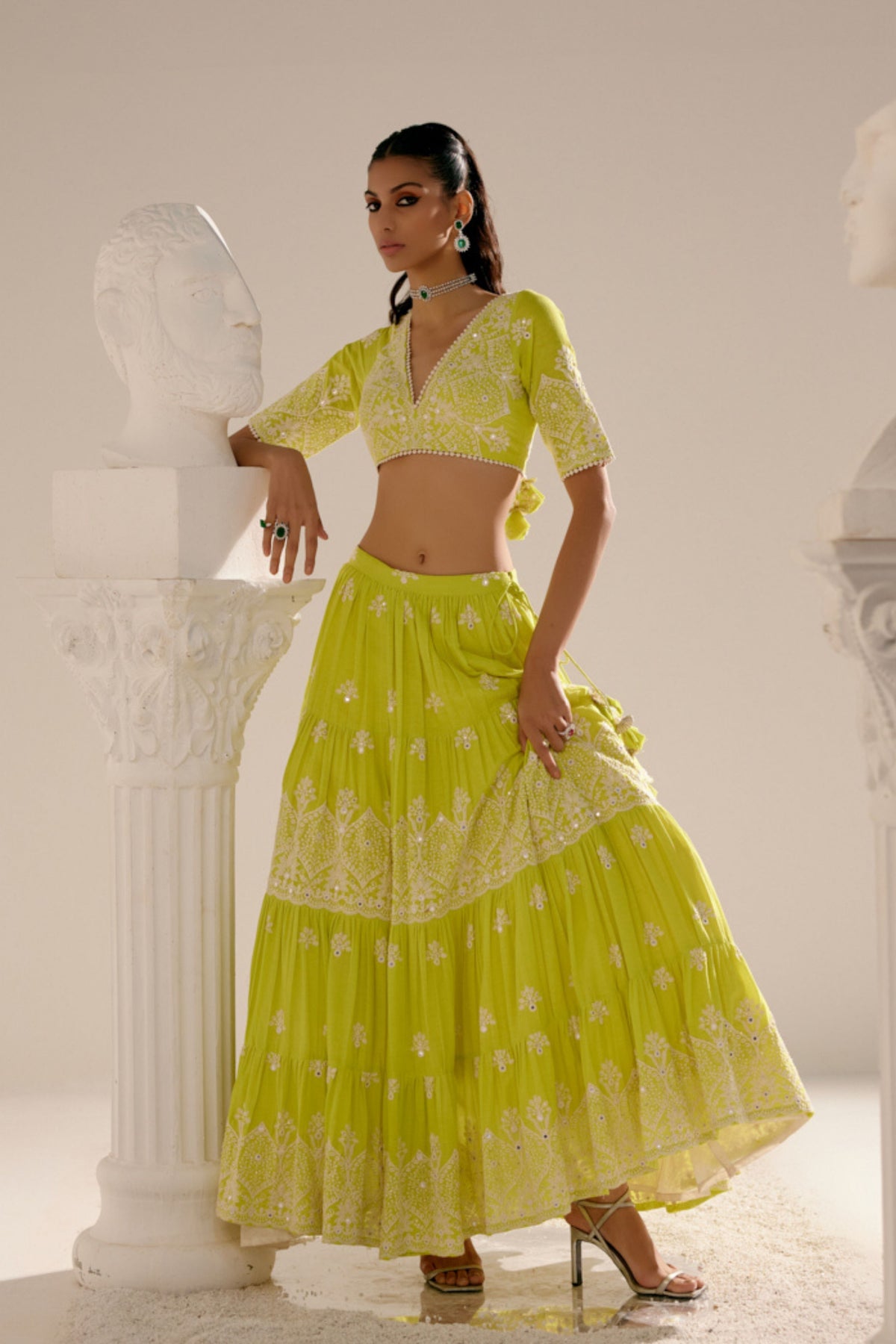 Neon Green Ambi Lehenga Set