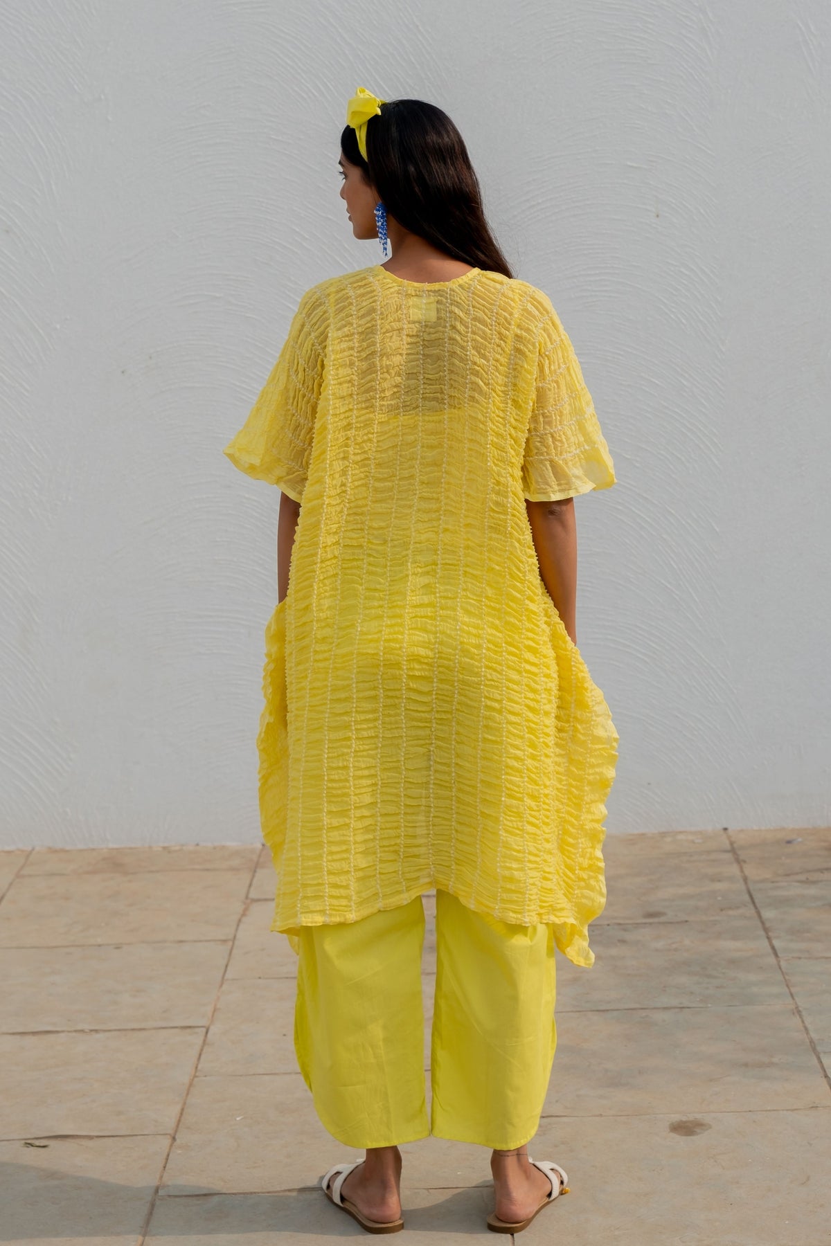 Iced Lemon Kaftan With Silp