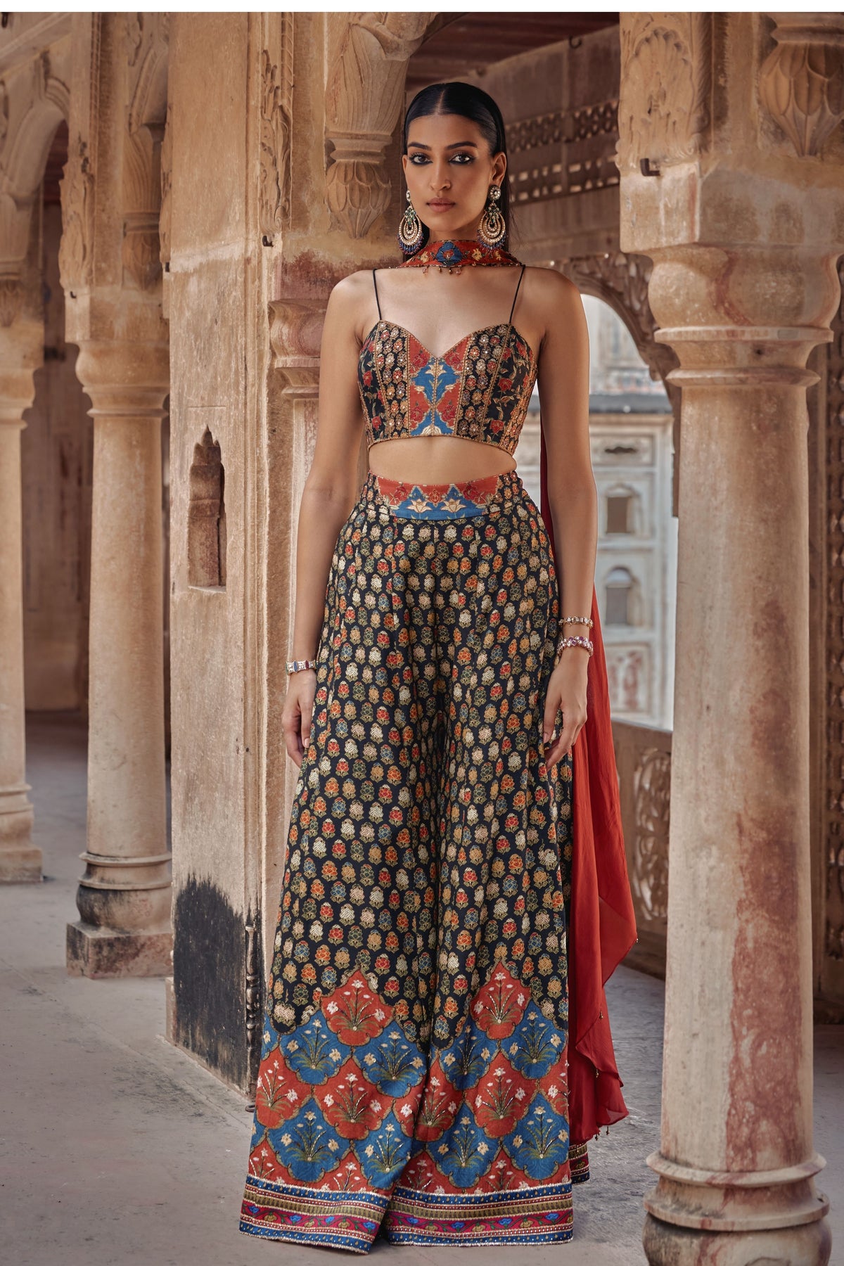 Multicolor Saima Sharara Set